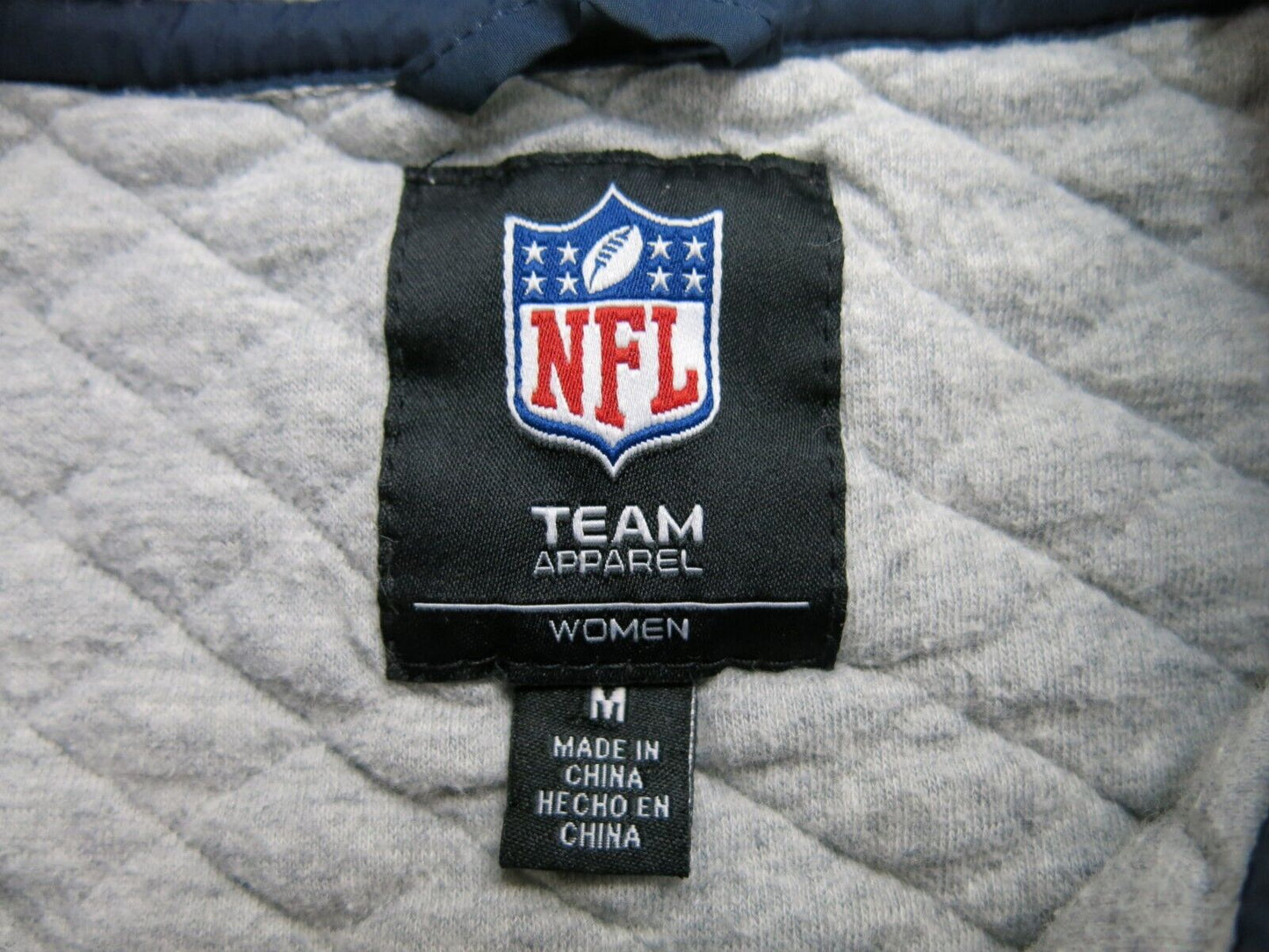 NFL Team Apparel Womens Sweatshirt Long Sleeves Pockets Gray Size Medium