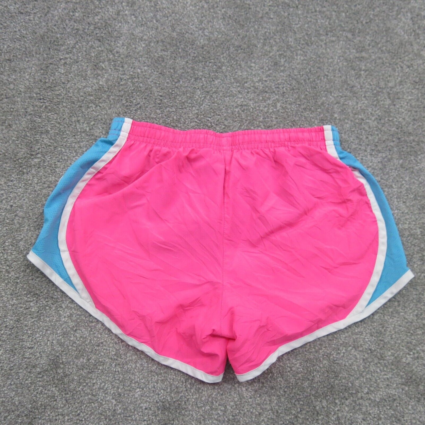 Nike Athletics Shorts Girls Medium Pink White Activewear Running Logo Shorts