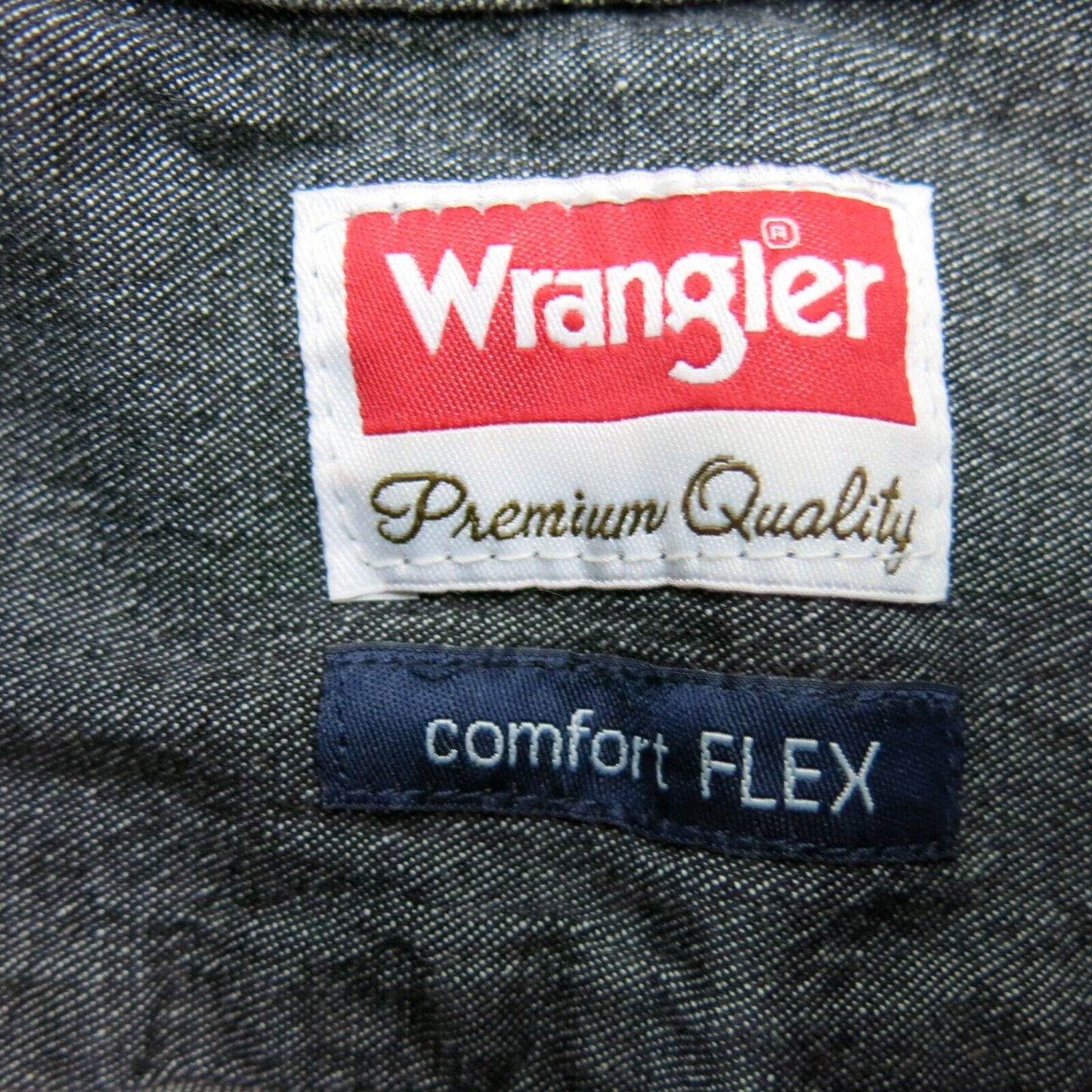Wrangler Mens Button Up Shirt Long Sleeves 100% Cotton Charcoal Black Size S/P
