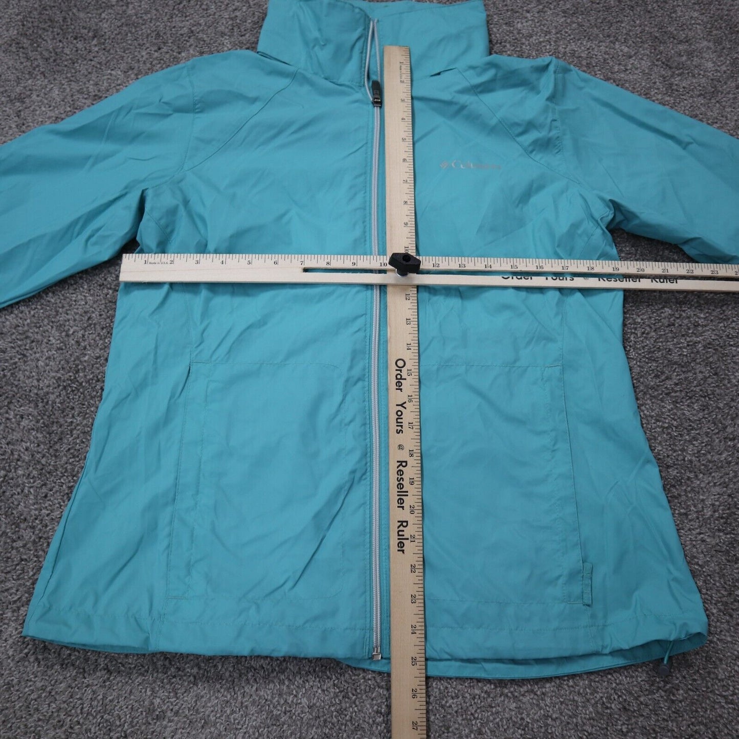 Columbia Sportswear Mens Track Jacket Full Zip Windbreaker Long Sleeve Aqua SZ L
