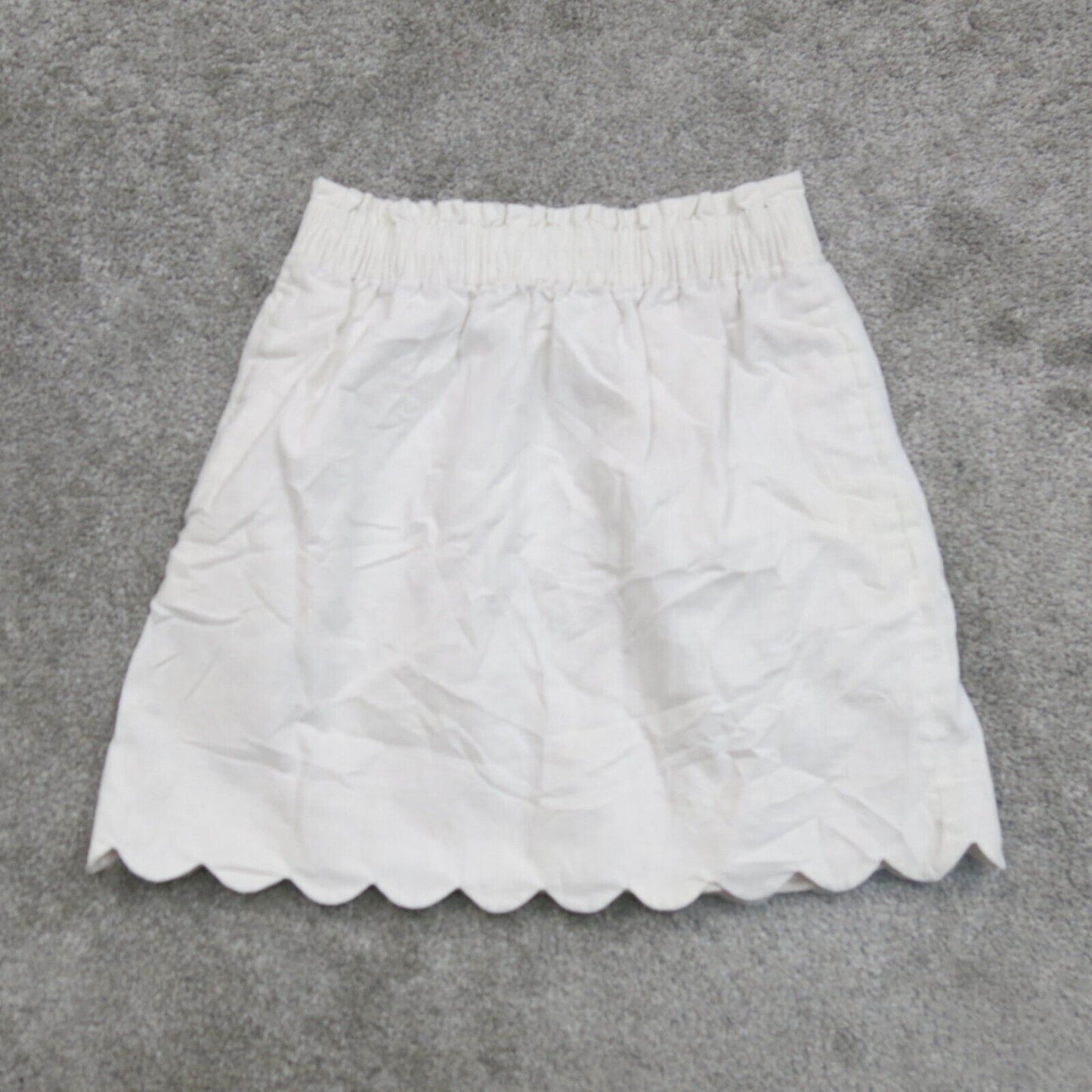 J Crew Womens A Line Mini Skirts High Rise Elastic Waits Pull on White Size 2