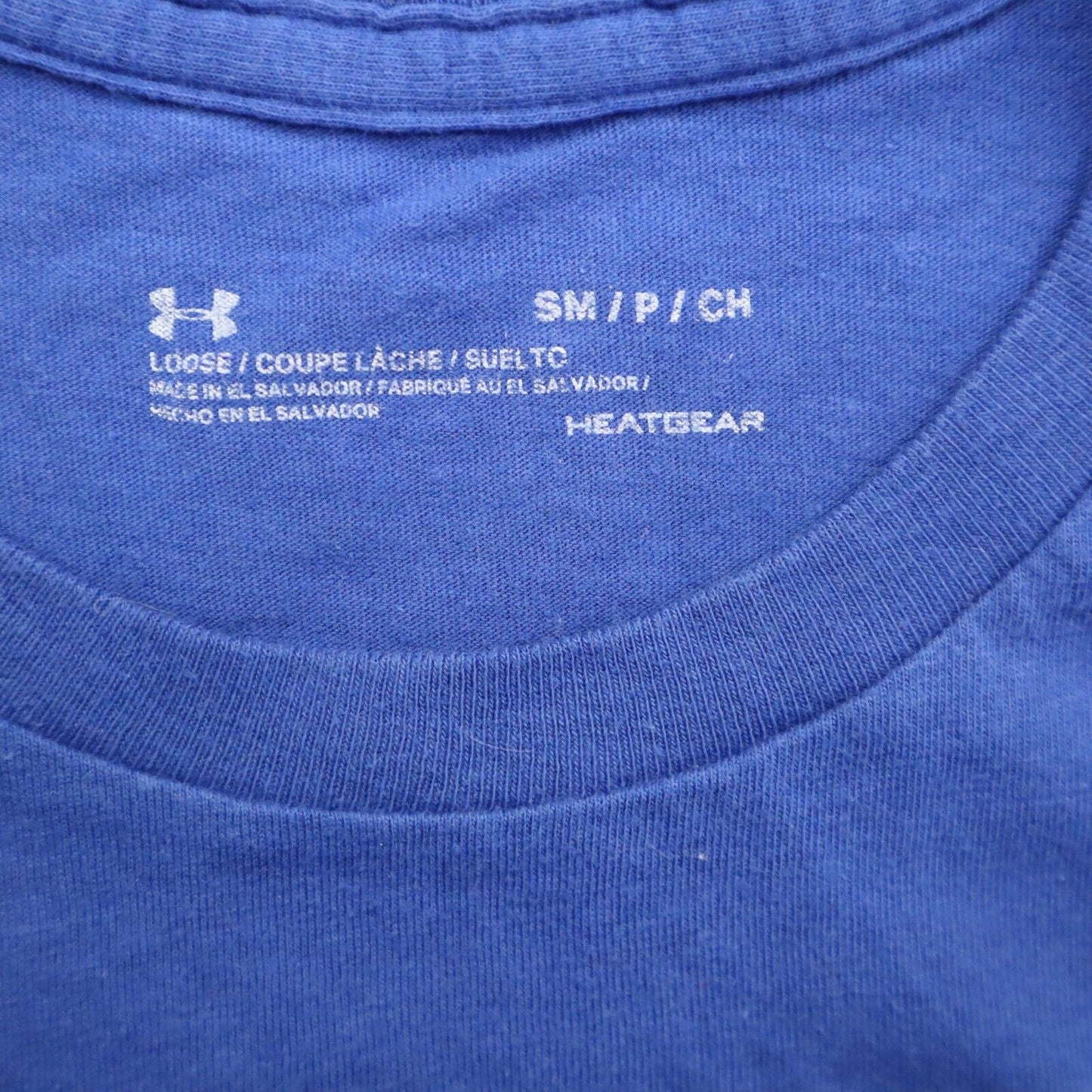 Under Armour Mens T-Shirt Crew Neck Graphic Tee Heatgear Short Sleeve Blue SM/P