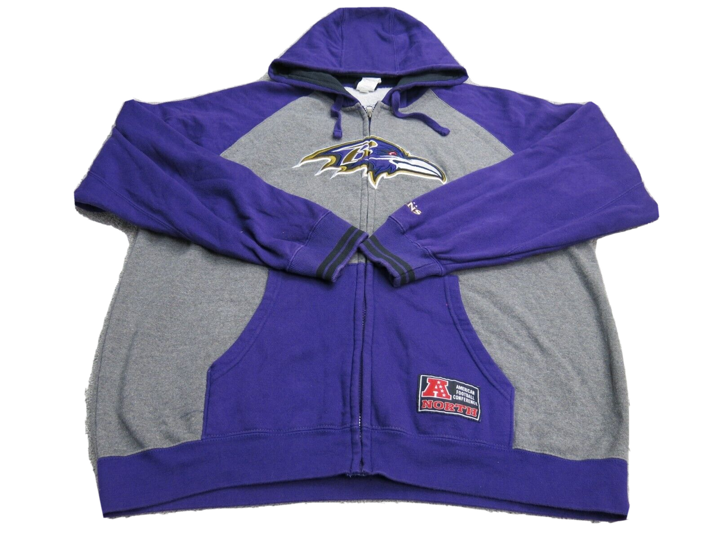 NFL Mens American Football Conference Full Zip Hoodie  Long Sleeve Blue Gray XL
