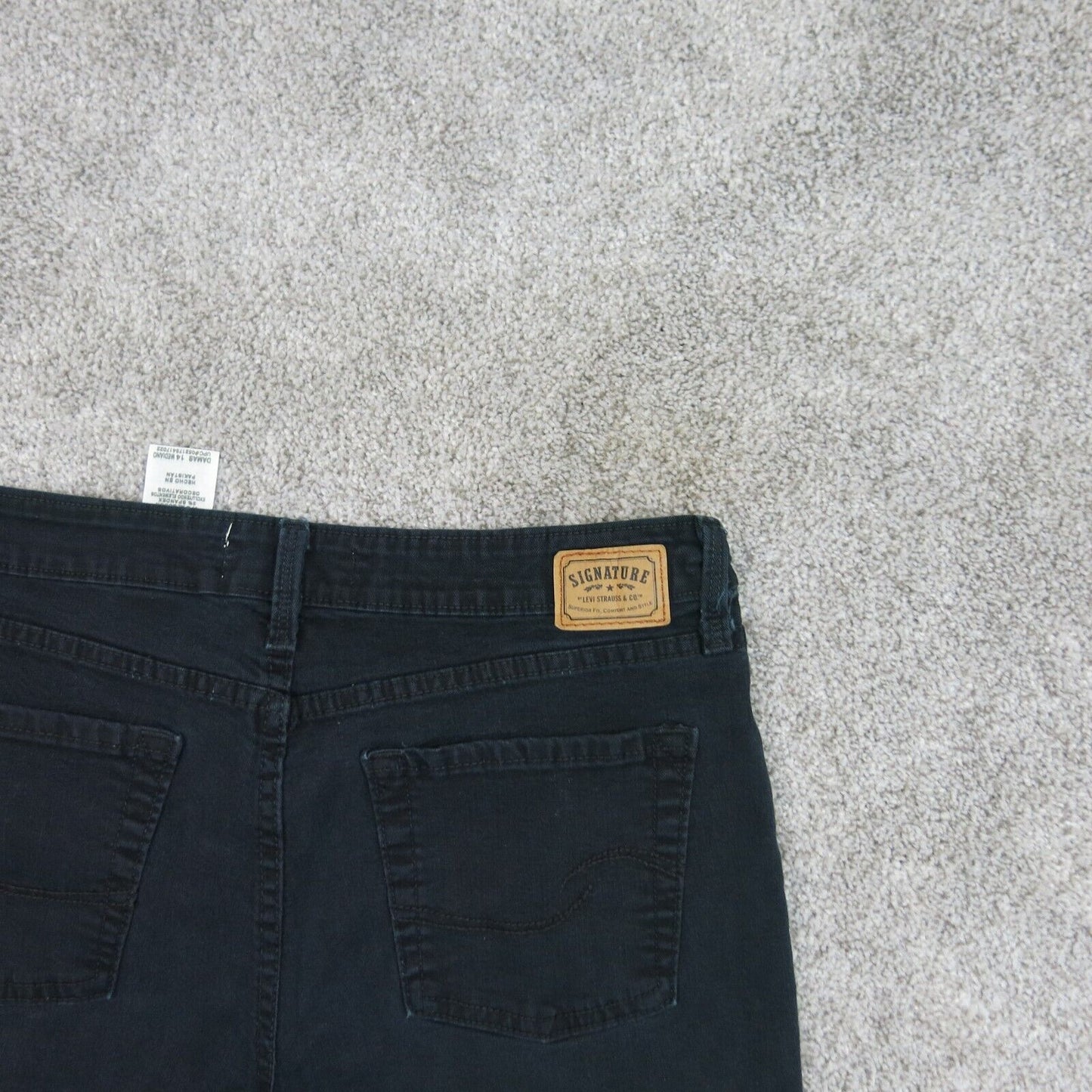 Signature By Levi Strauss Co Womens Bootcut Jeans Cotton High Rise Black SZ 14 M