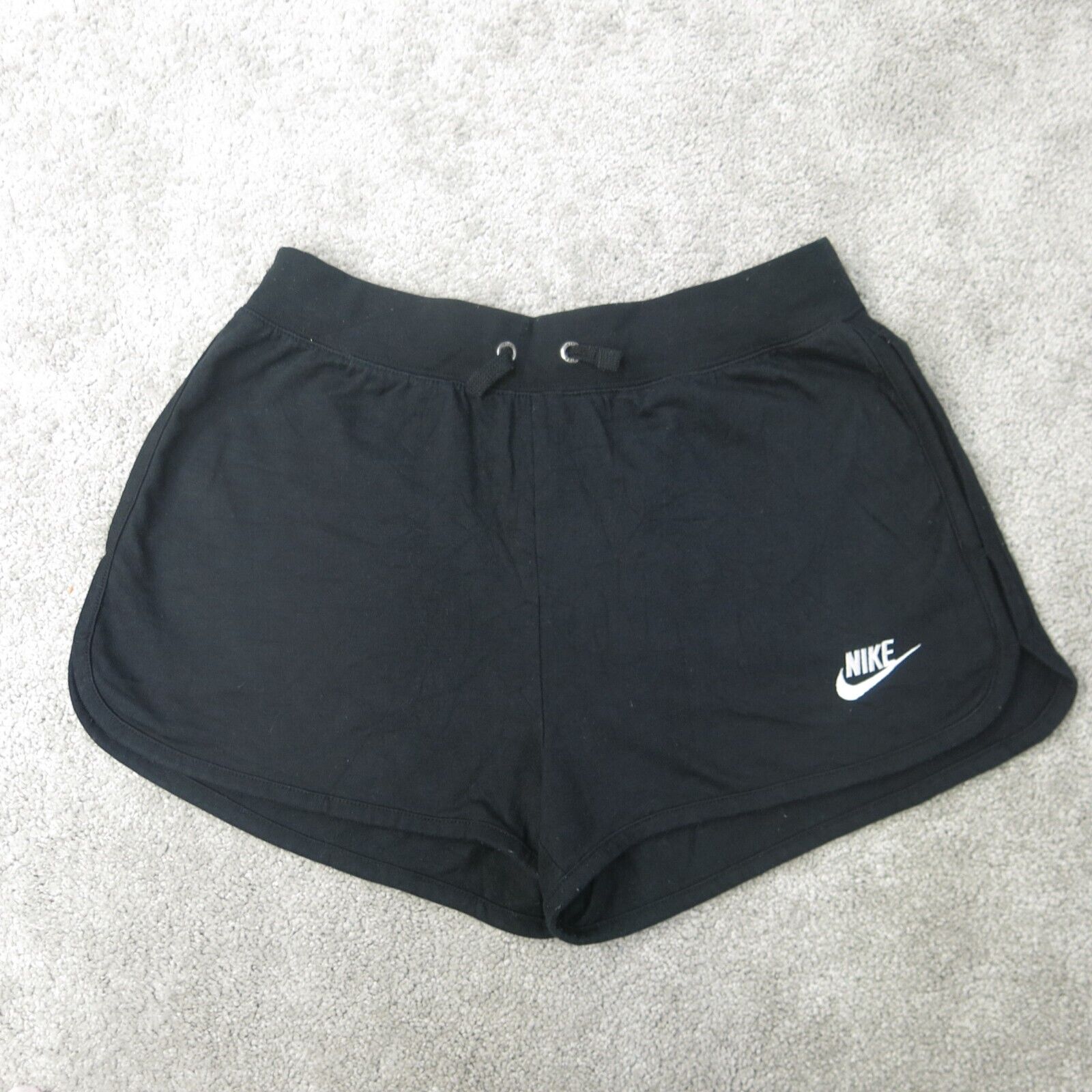 Nike Shorts Womens Small Black Swoosh Logo Outdoors Athletic Running Goodfair