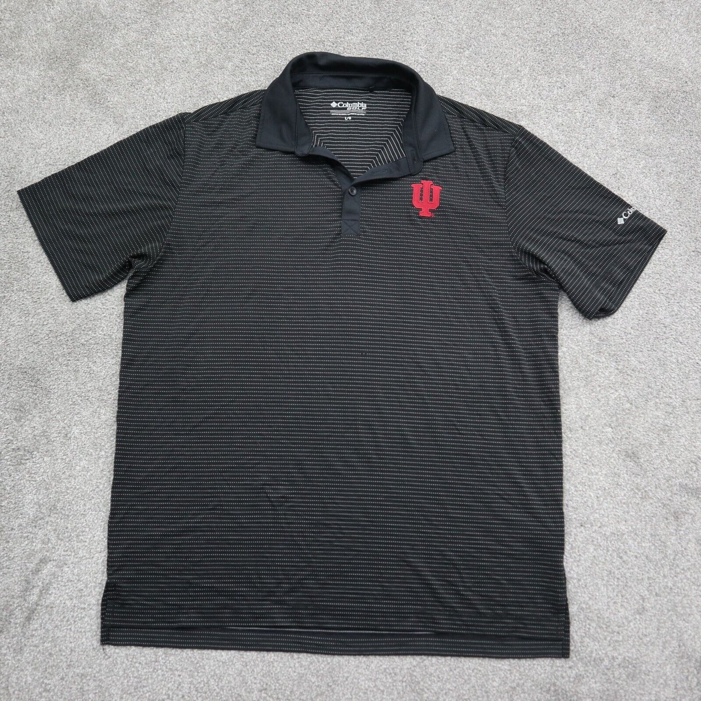 Columbia Mens Golf Polo T-Shirt Short Sleeve Collared Neck Logo Black Size Large