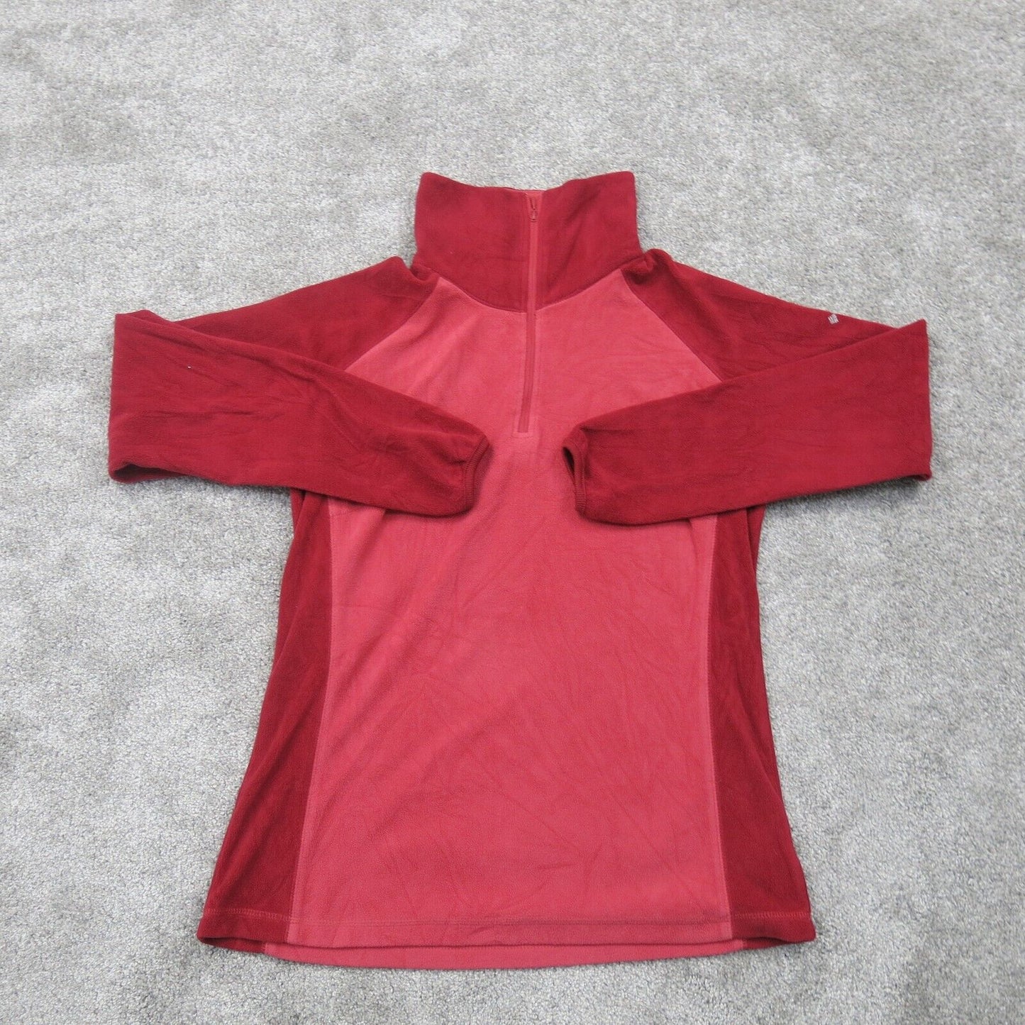 Columbia Womens 3/4 Zip Sweatshirt Long Sleeves Mock Neck Red Pink Size Large