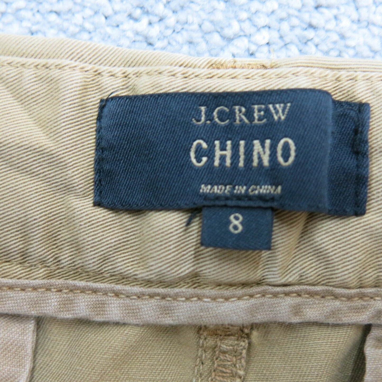 J. Crew Mens Straight Leg Chino Pant Mid Rise Flat Front Khaki Size 8