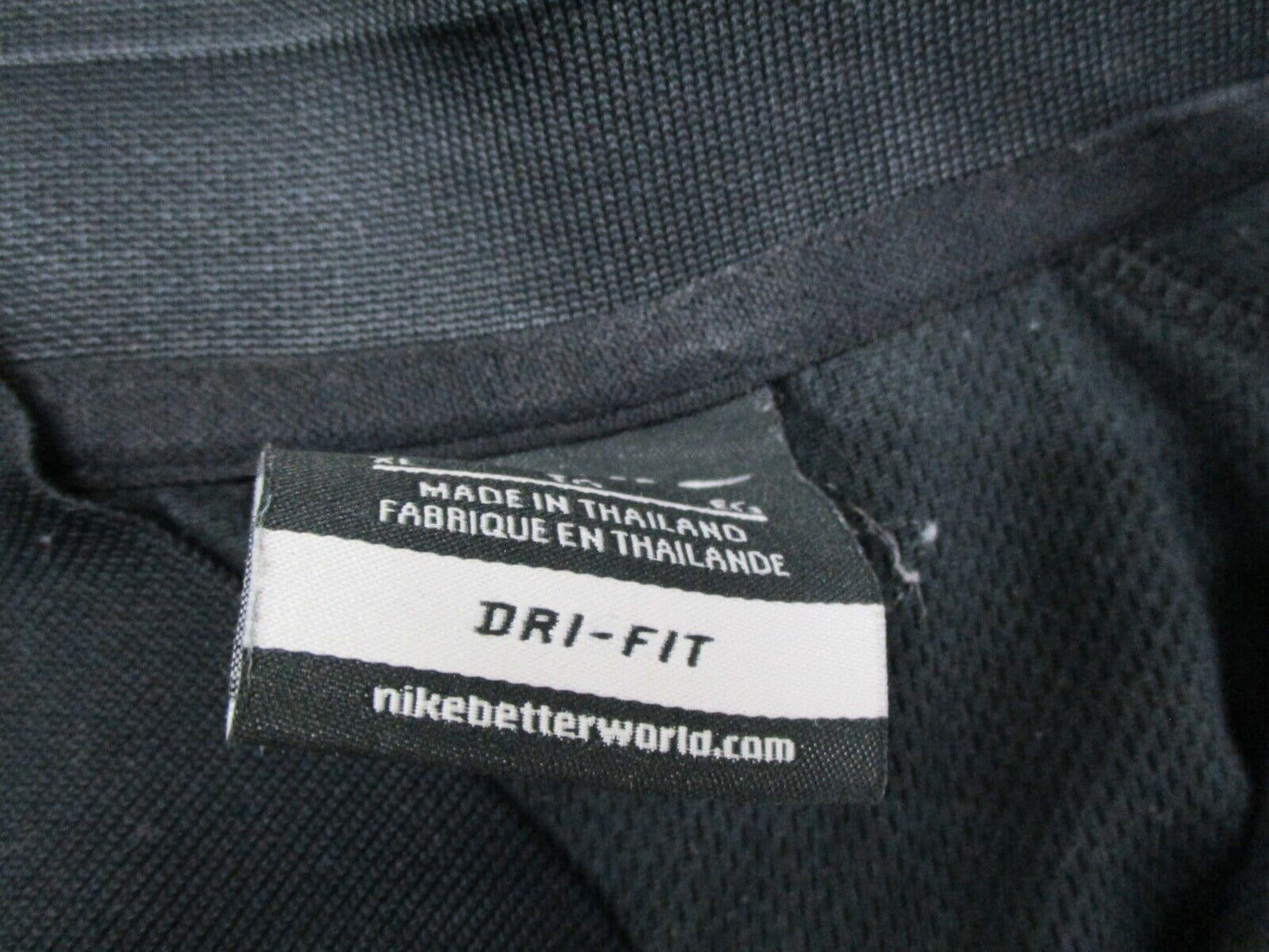 Nike Sports Golf Polo Shirt Men's X-Large Black Dri Fit MTS Sensors Logo Shirt