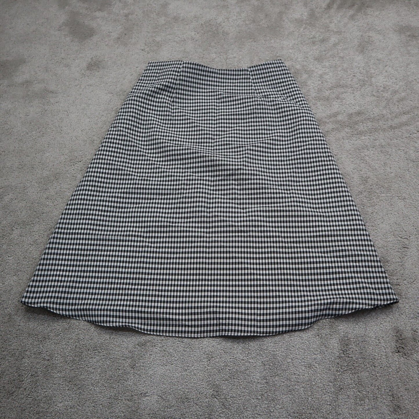 Ann Taylor Factory Womens A Line Skirt Side Zip Check White Black Size 2