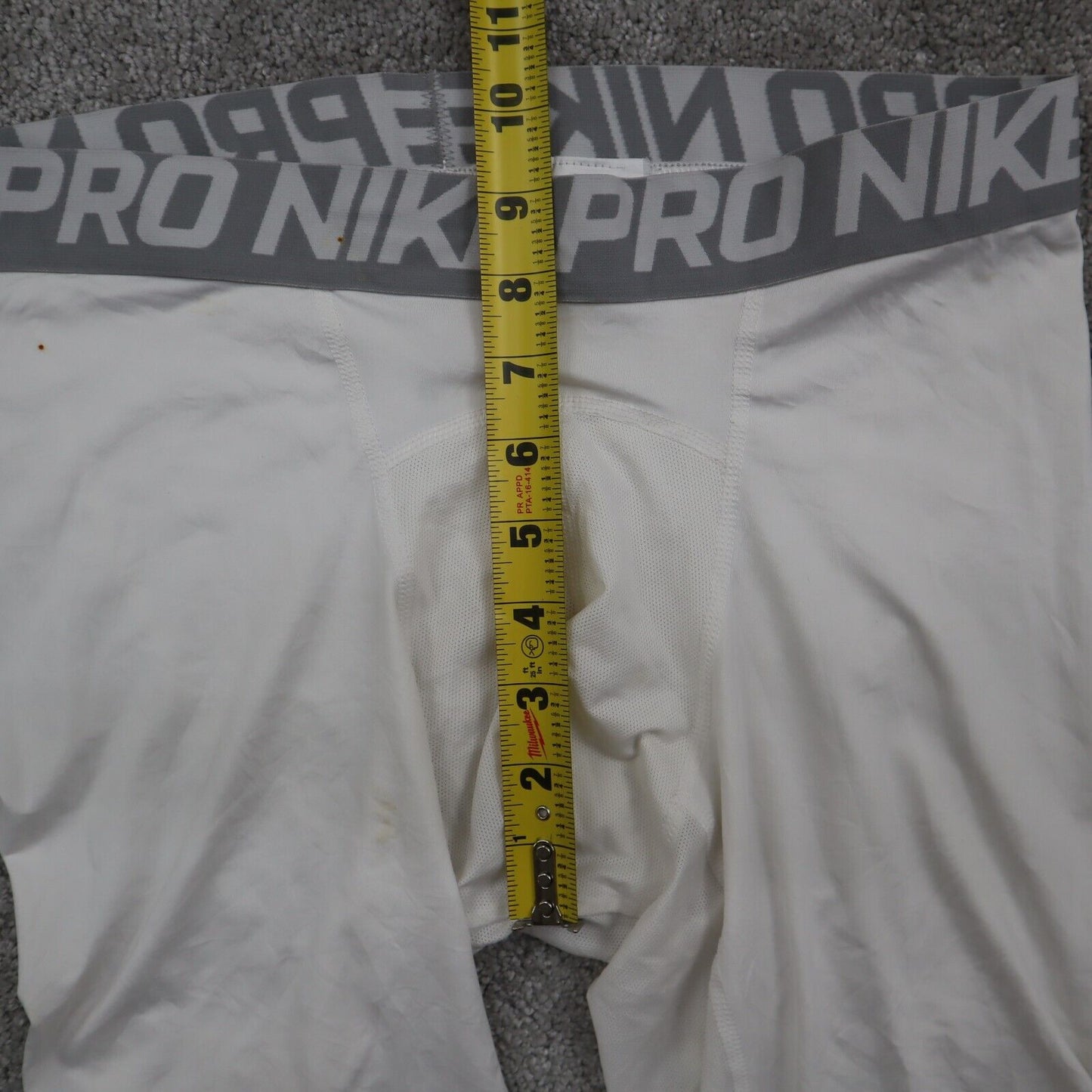 Nike Mens Dri Fit Activewear Legging Pants Elastic Waist Mid Rise White Size L