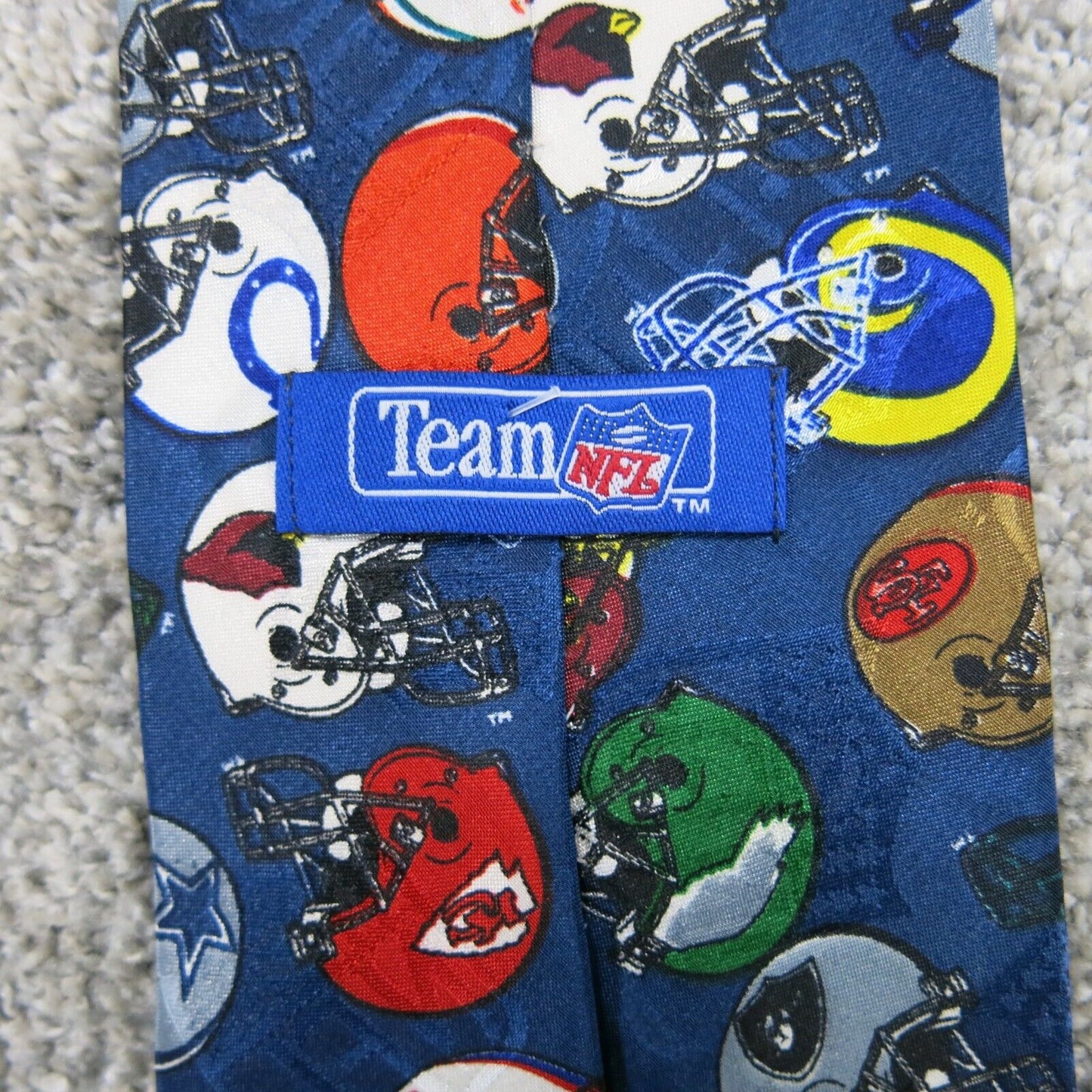 Team NFL Mens Silk Helmet Print Tie Traditional Blue/Red One Size Length 56"