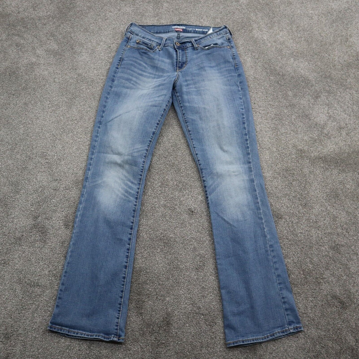 Levi Strauss Mens Denizen Curvy Boot Cut Denim Jeans Mid Rise Blue Size 8M