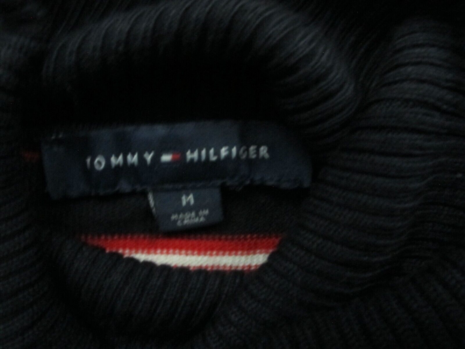 Tommy hilfiger red and hotsell black sweater