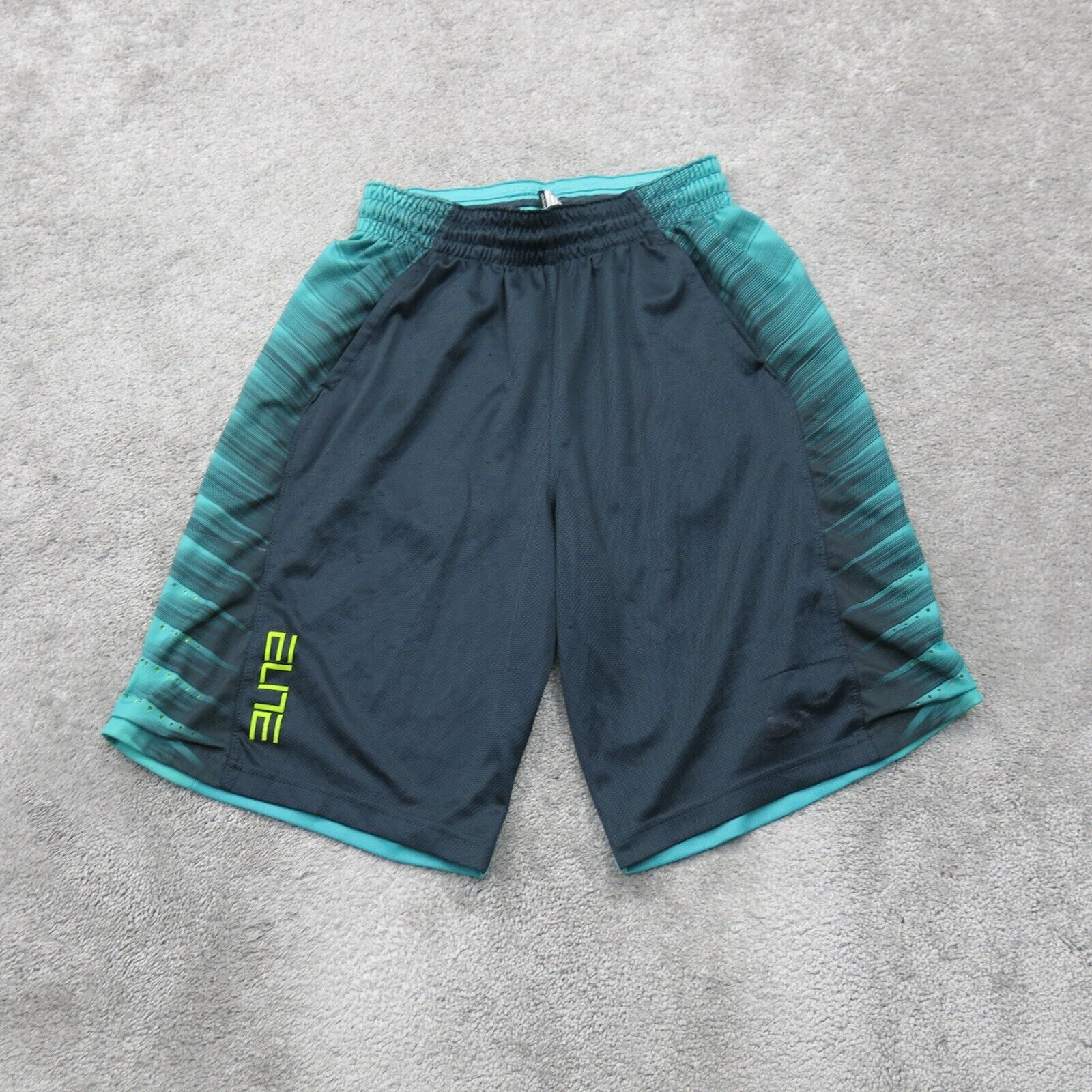 Nike Dri Fit Mens Elite Short Running Training Aqua Blue Black Size Goodfair