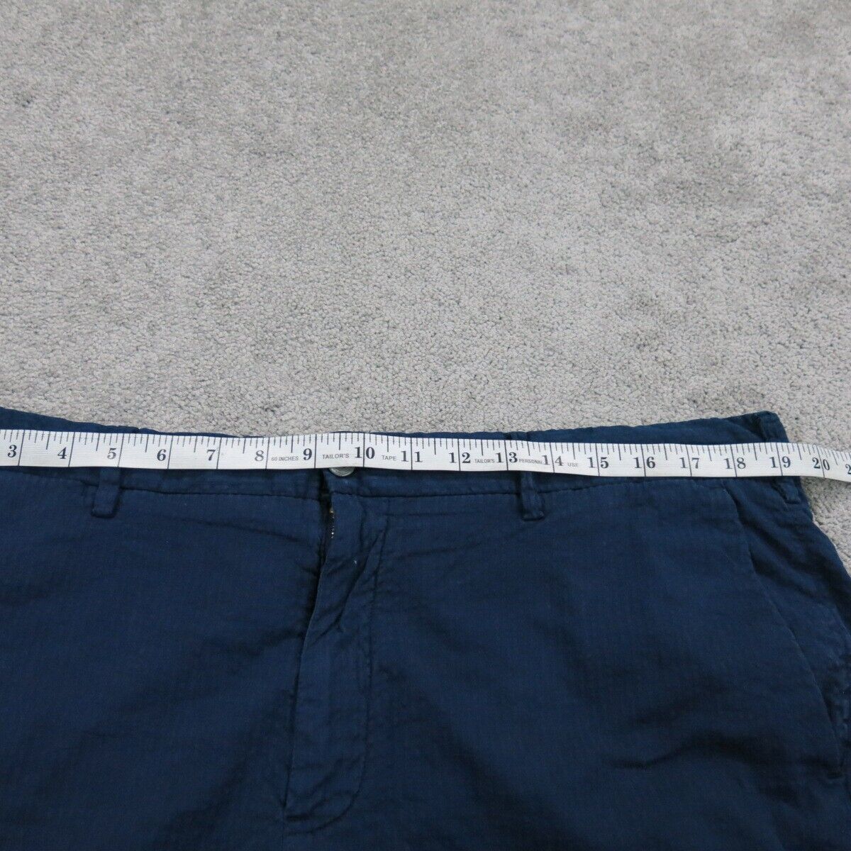 Vintage Mens Chino Shorts High Rise Outdoor Travel Cotton Navy Blue Size 36