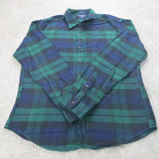 J Crew Shirt Mens Green Large Button Down Plaid Flannel Long Sleeve Slim Fit
