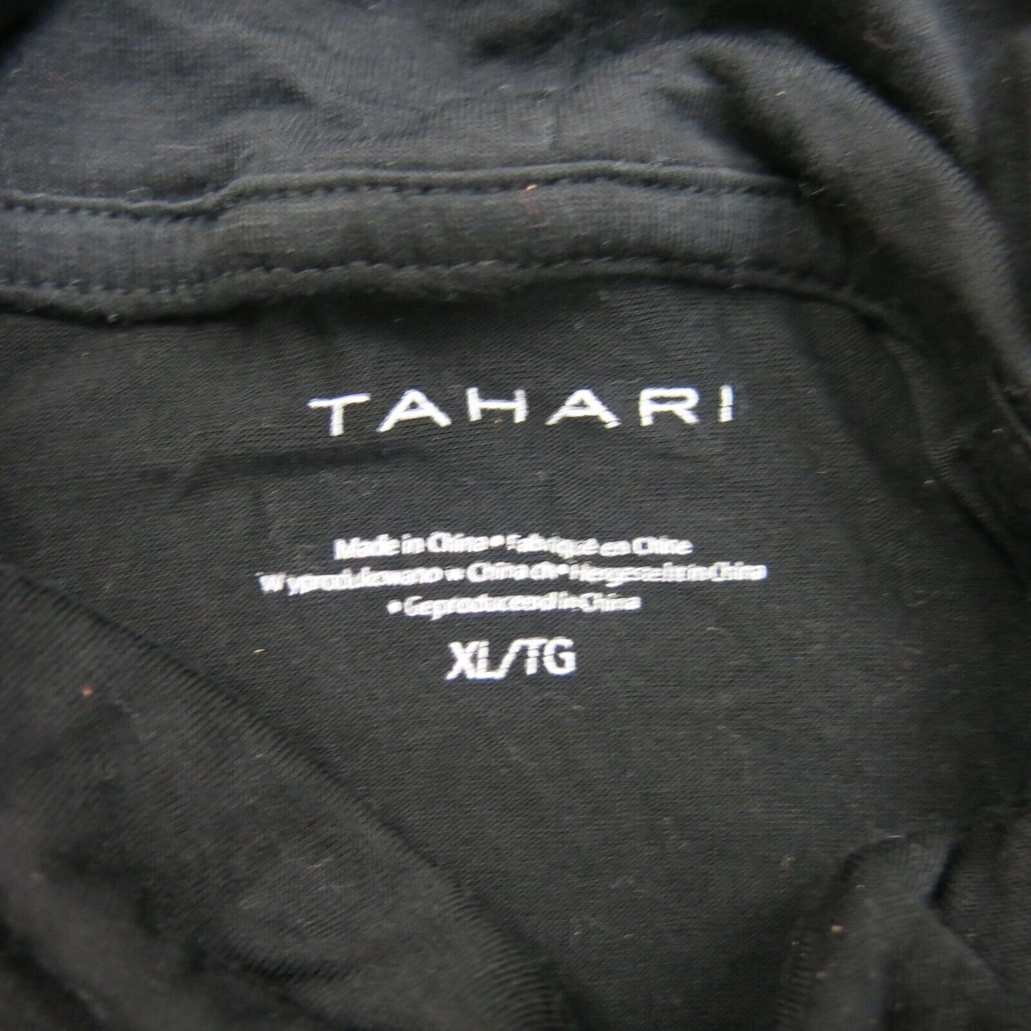 Tahari Womens Pullover Sweatshirt Long Sleeves High Neck Black Size XL
