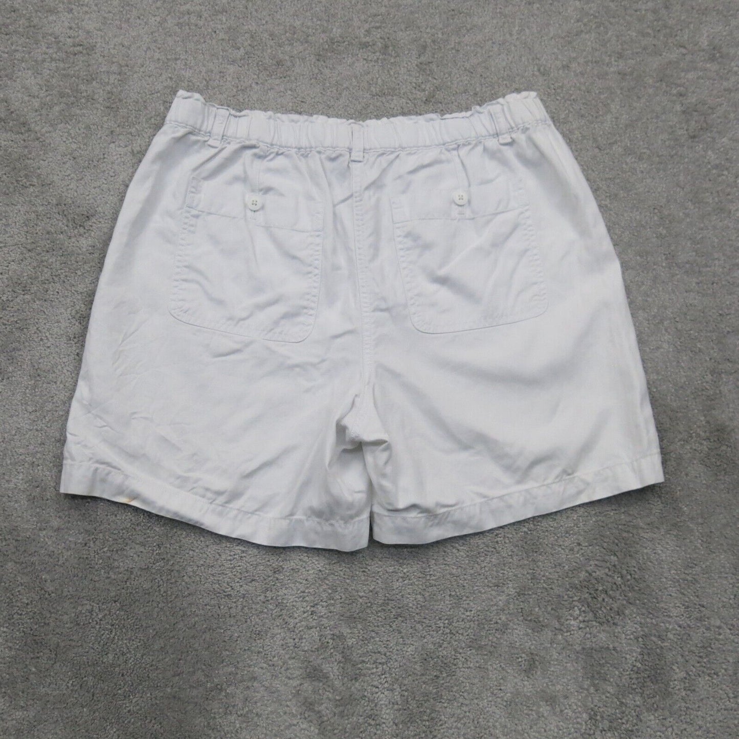 Talbots Womens Chino Shorts Mid Rise Flat Front Pockets White Size Medium