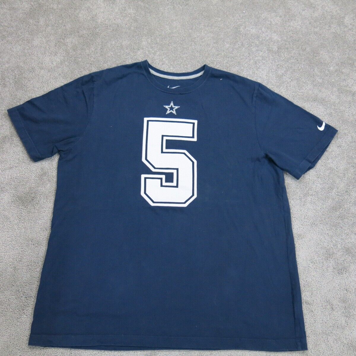 Nike Mens Crew Neck T Shirt Short Sleeves Regular Fit Bailey 5 Blue Logo SZ XXL