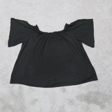 H&M Women Casual Blouse Top Cap Sleeve Square Neck Solid Black Size Sm –  Goodfair