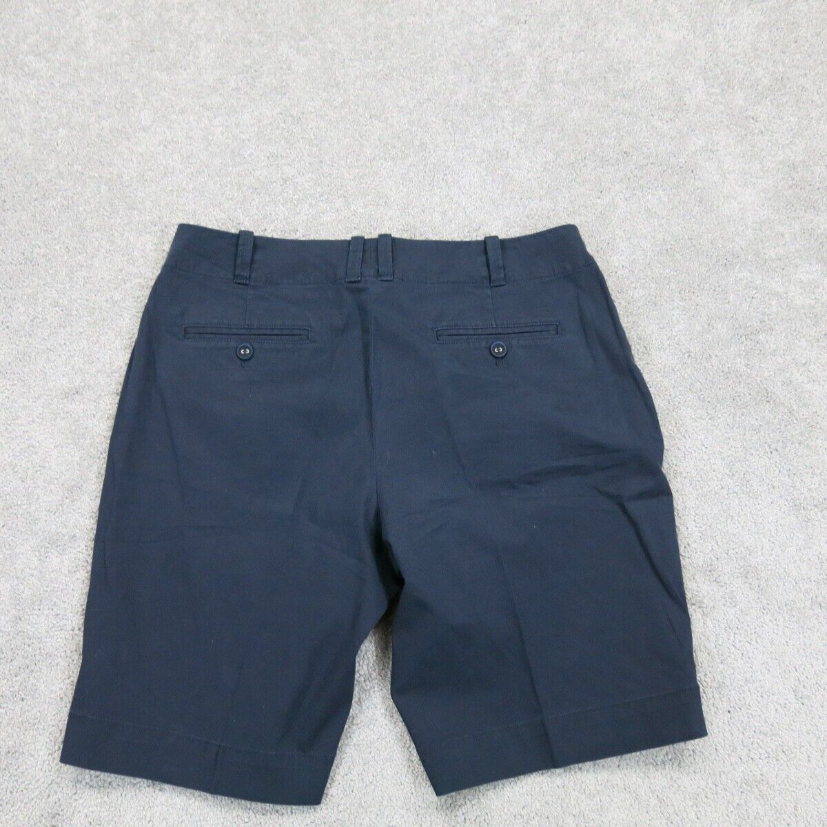 Talbots Mens Casual Chino Shorts Mid Rise Slash Pockets Navy Blue Size 8P
