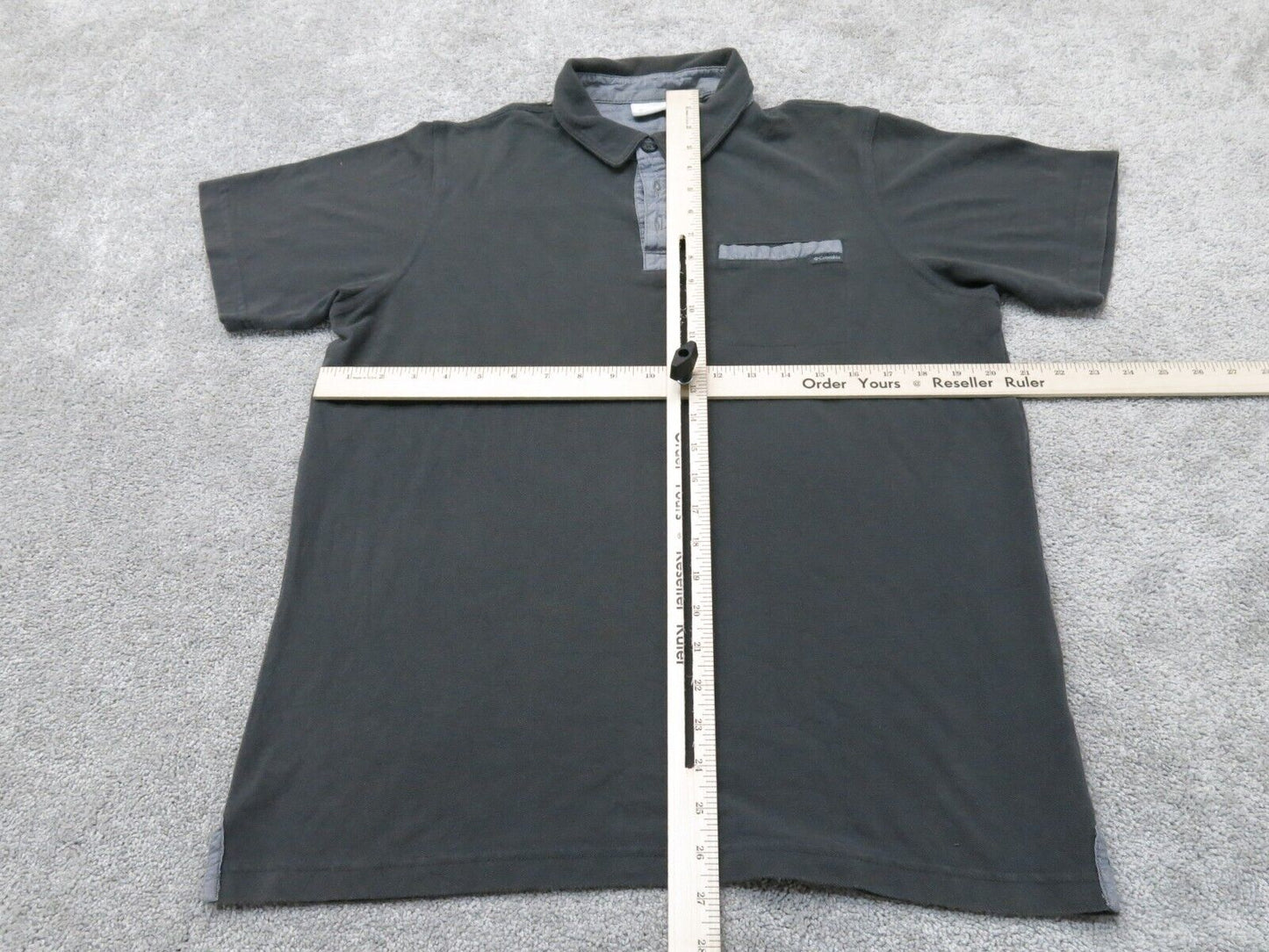 Columbia Mens Golf Polo Shirts Short Sleeve Collar Button Black Size Medium