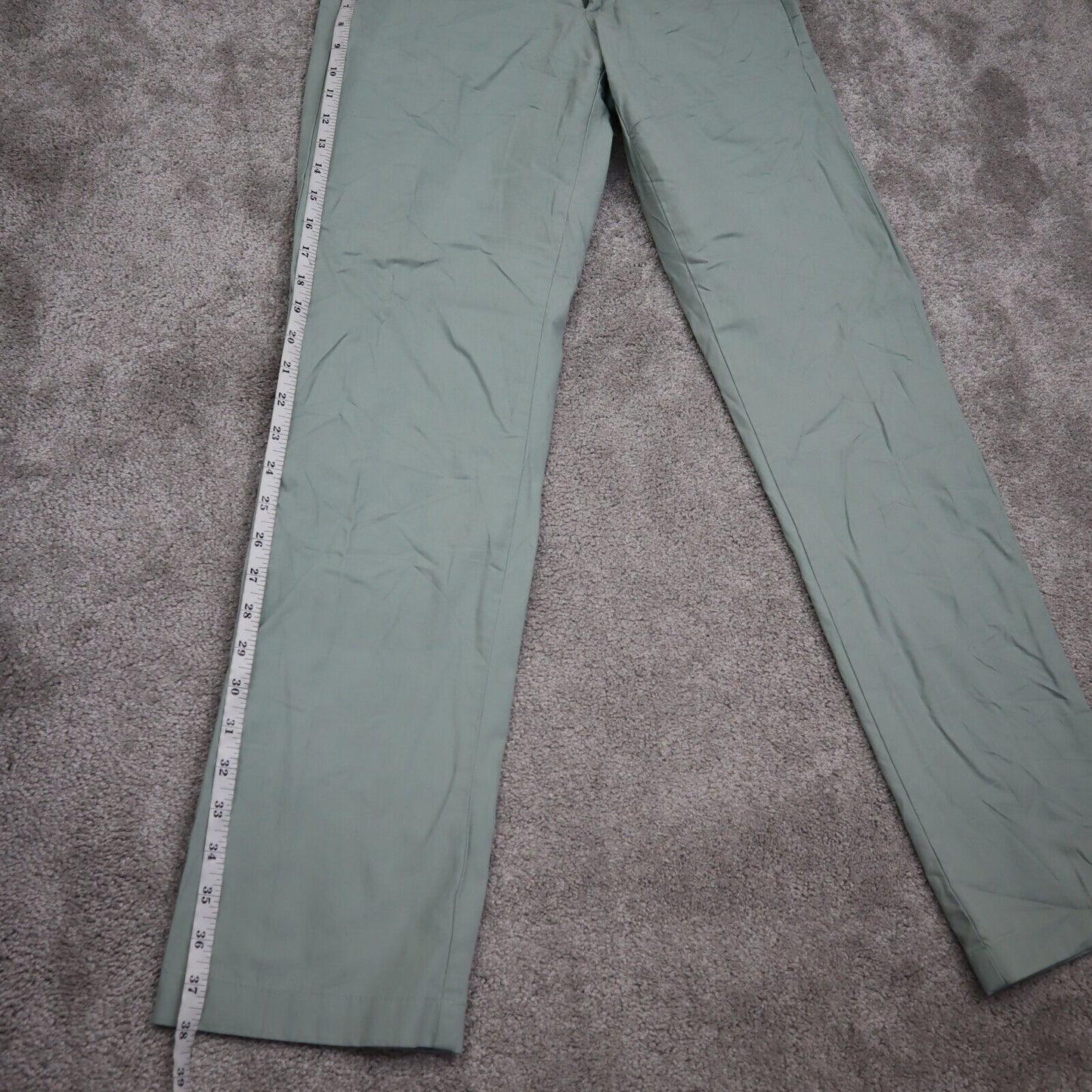 J. Crew Pant Womens Size W28XL32 Green Flat Front Dress Lightweight 100% Cotton