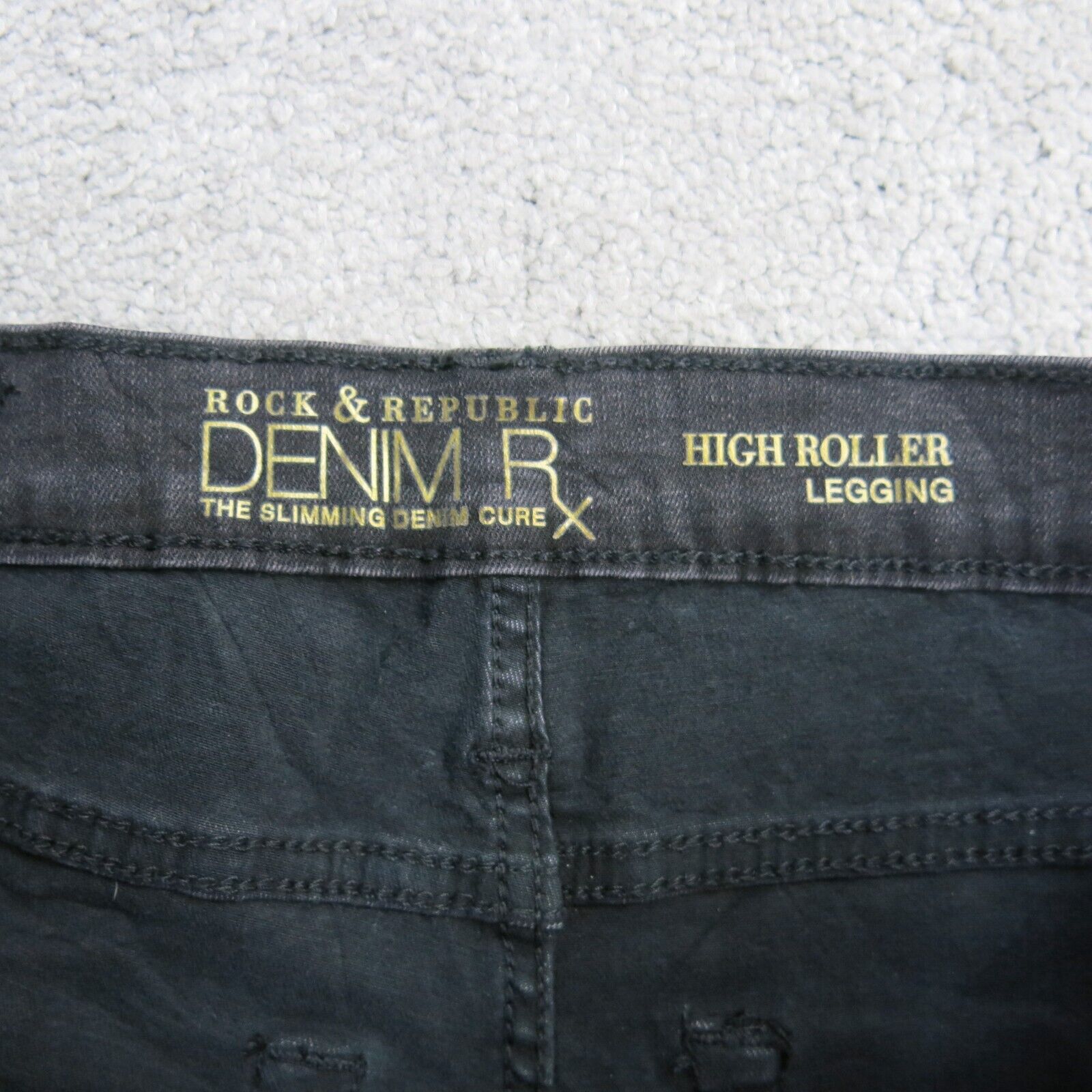 Rock & Republic Jeans Mens 14 M Black Straight High Roller Legging