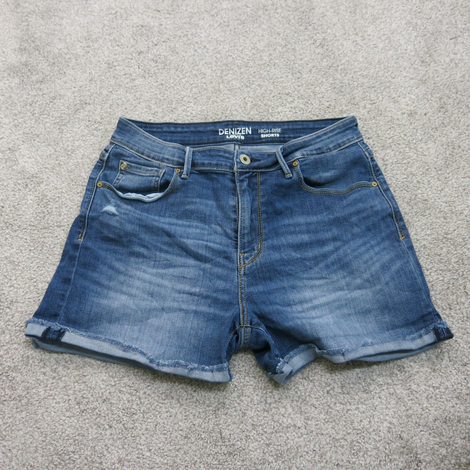 Denizen From Levis Womens Boyfriend Jeans Shorts Stretch High Rise Blu Goodfair