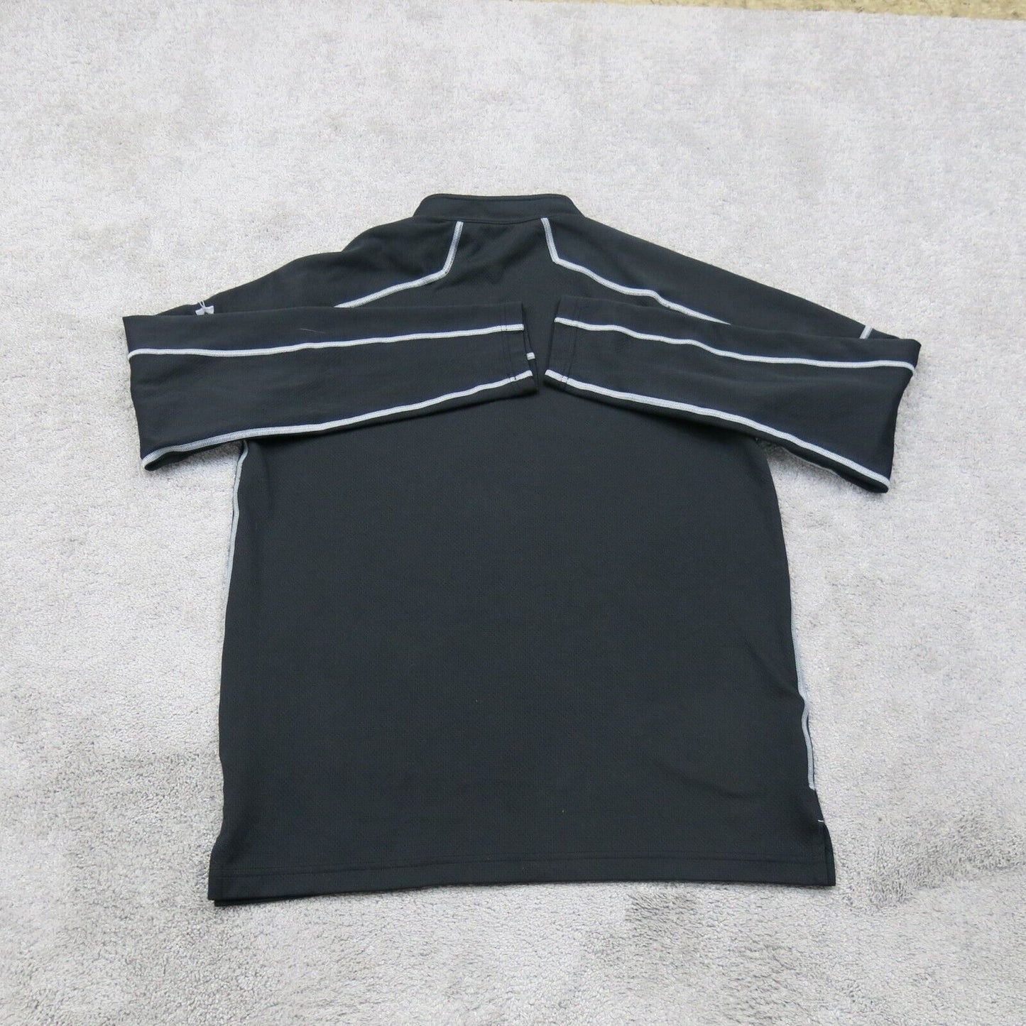 Under Armour Mens 1/4 Zip Up Sweatshirt Long Sleeves Mock Neck Black Size MD