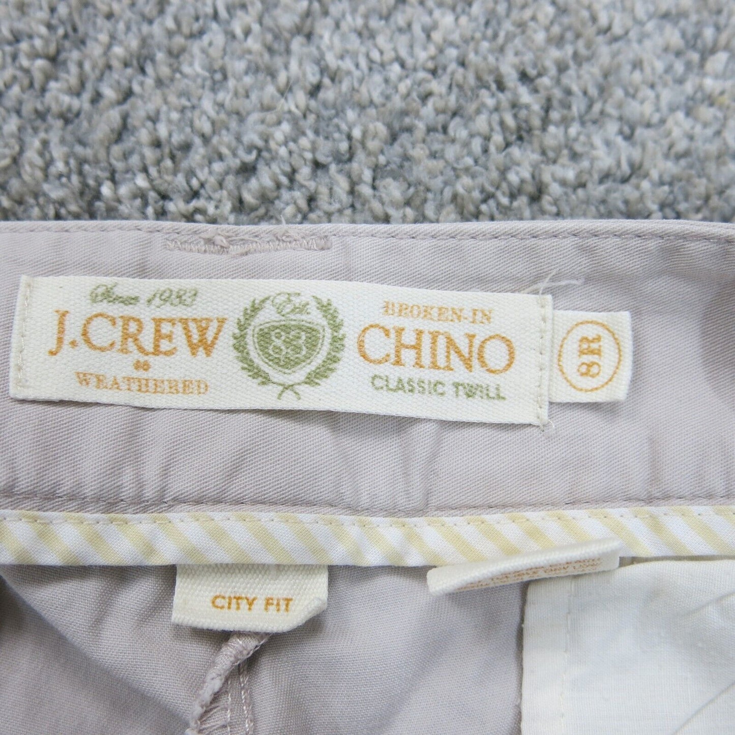 J.Crew Womens Classic Twill Chino Pants City Fit Mid Rise Light Beige SZ 8 Reg