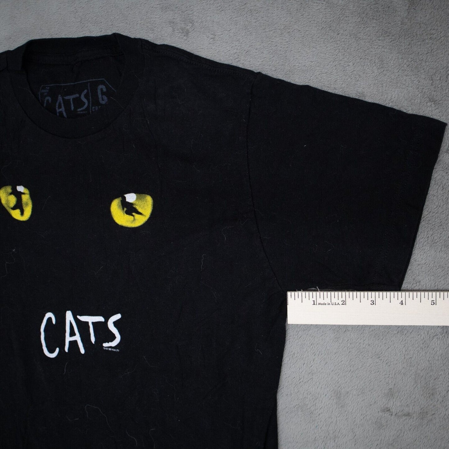Cats Men's Graphics Cats Slim Fit T-Shirt Short Sleeves Solid Black Size Small