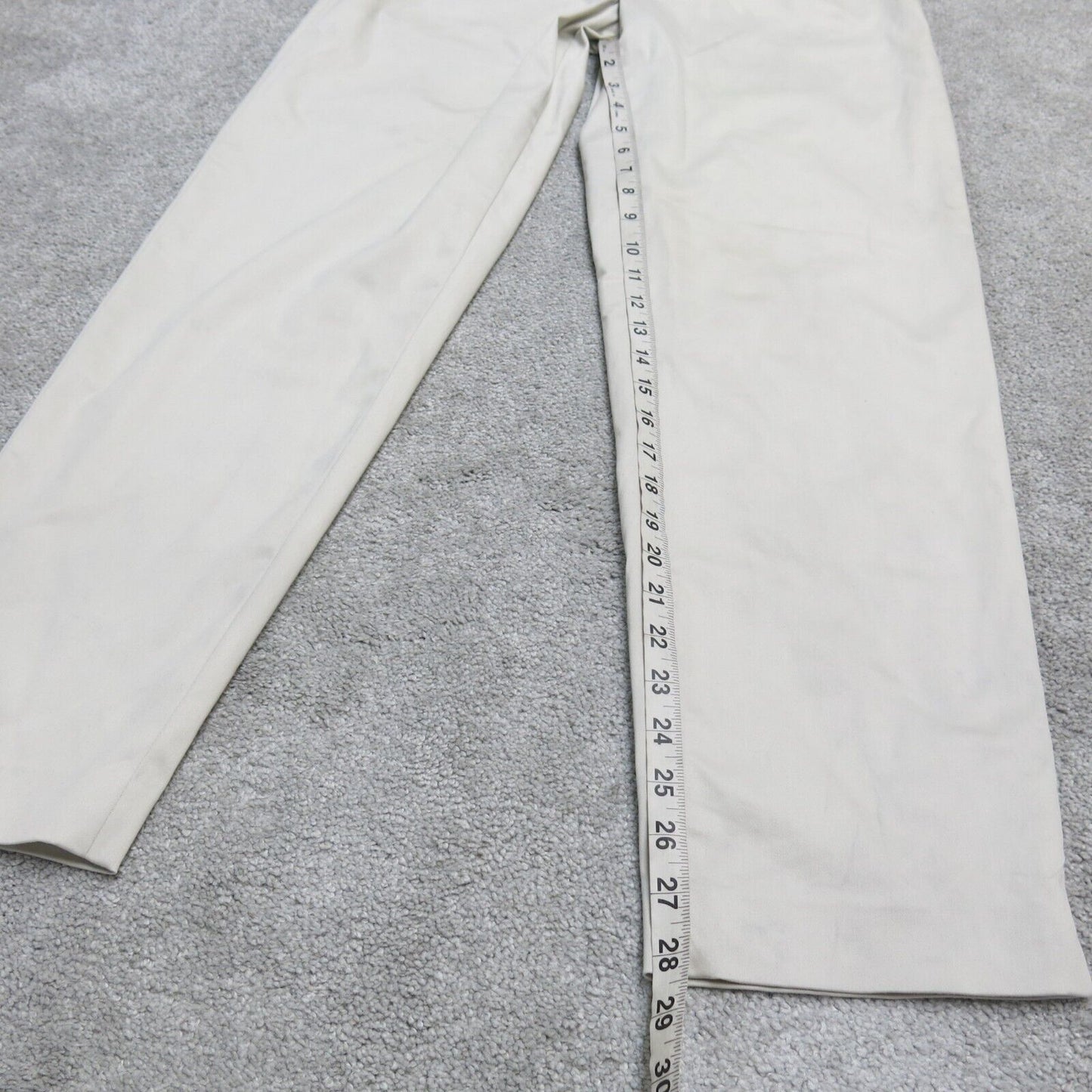 Talbots Mens Straight Leg Stretch Casual Pant Mid Rise Off White/Cream Size 6