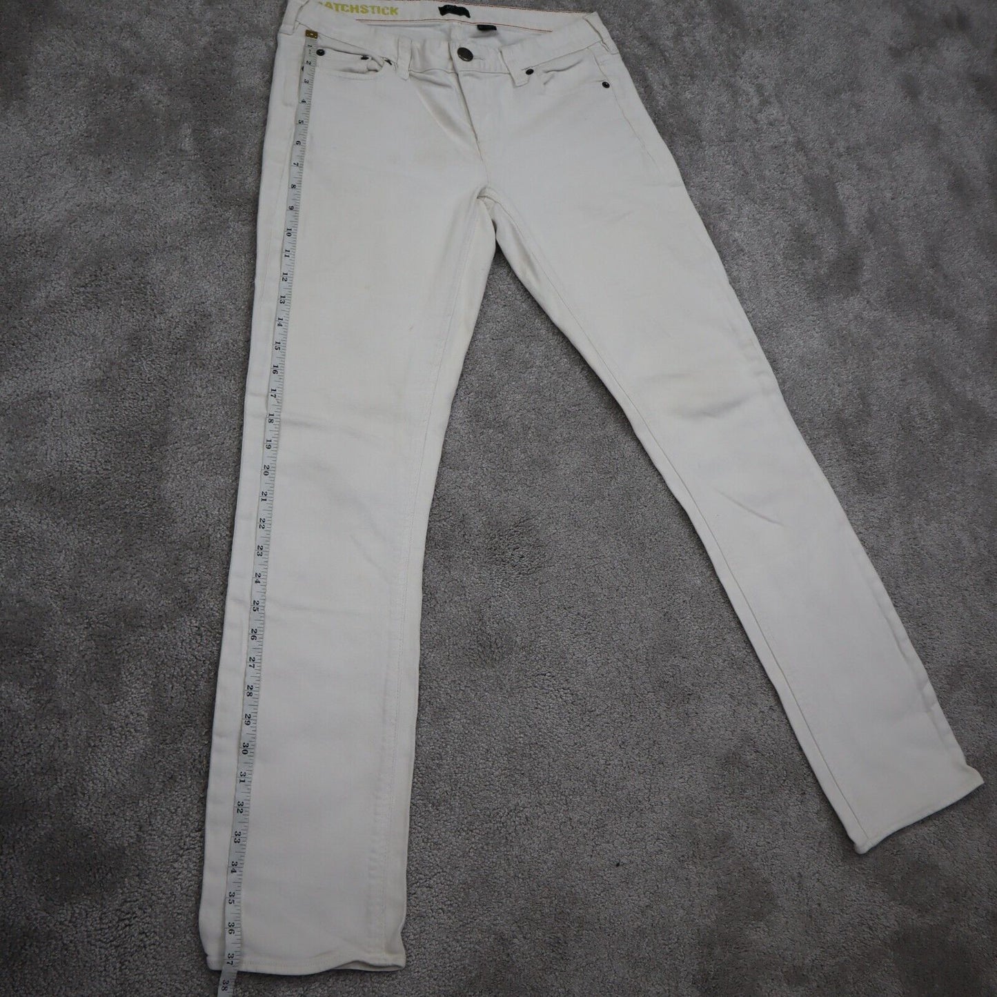 J.Crew Jeans Womens Size 29 White Solid Stretch Slim Straight Leg Cotton Blend
