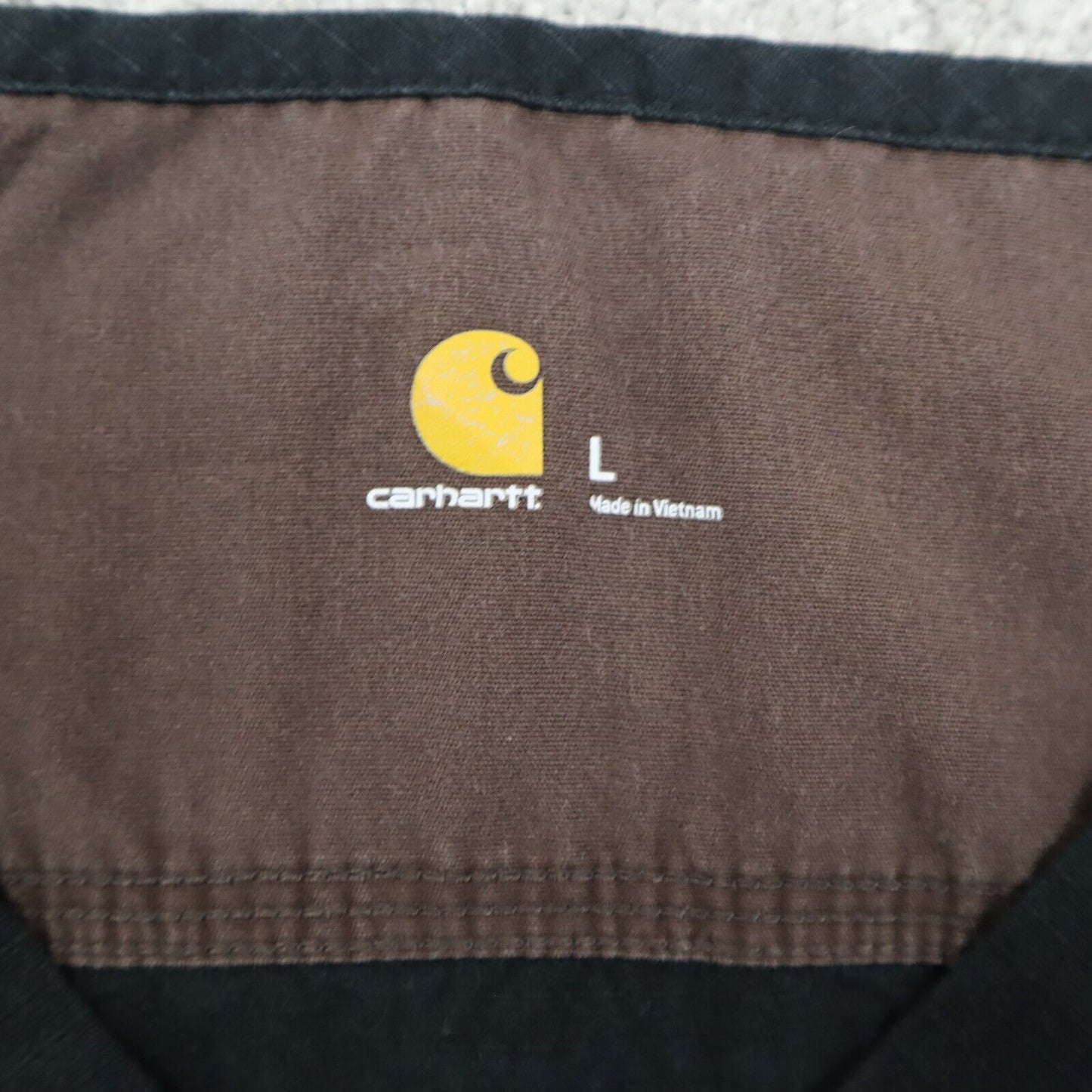 Carhartt Mens Casual T Shirt Top V-Neck Tee Short Sleeve Pocket Black Size Large