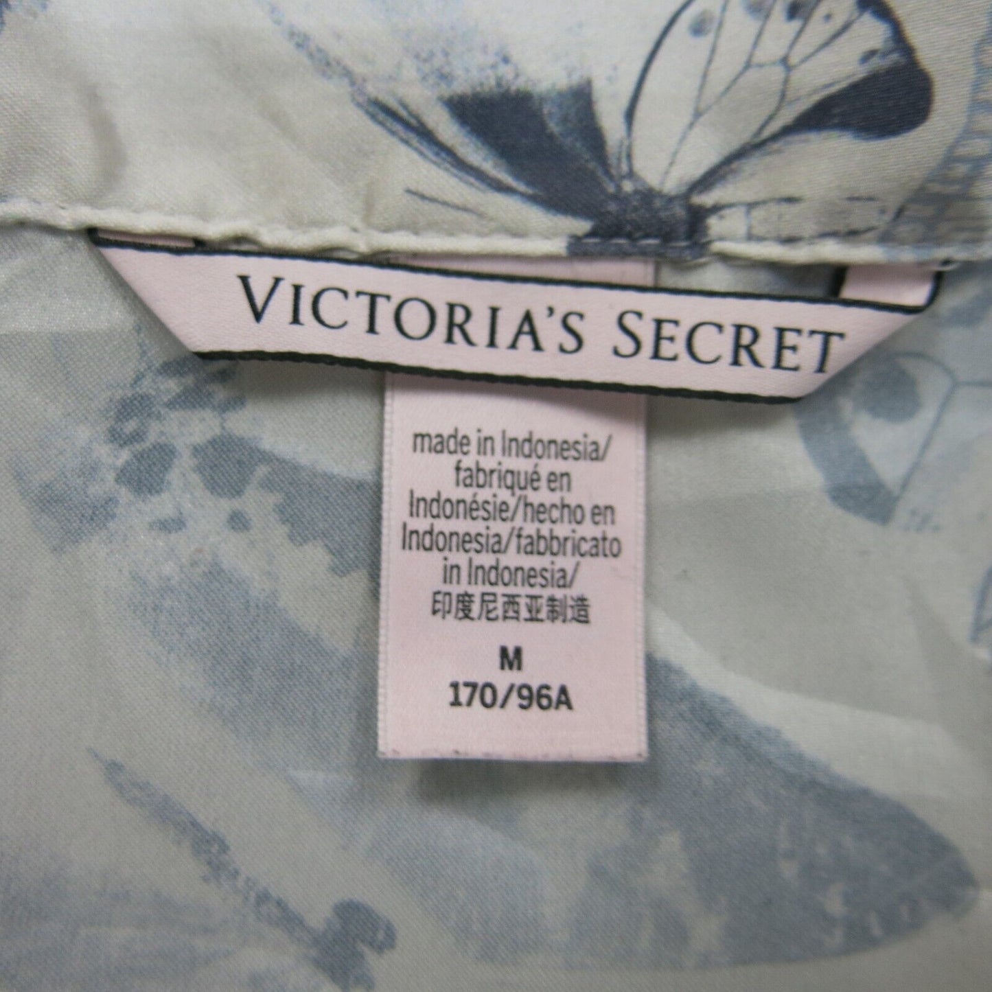 Victorias Secret Women Button Up Shirt Butterfly Print Short Sleeve White Size M