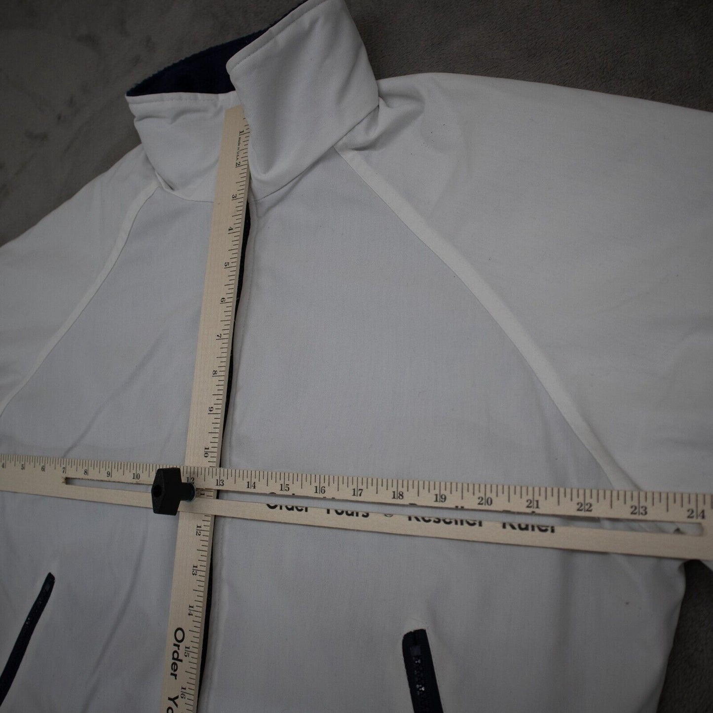 Sports Master Polar Fleece Full Zip up Bomber Jacket Long Sleeves White Size M