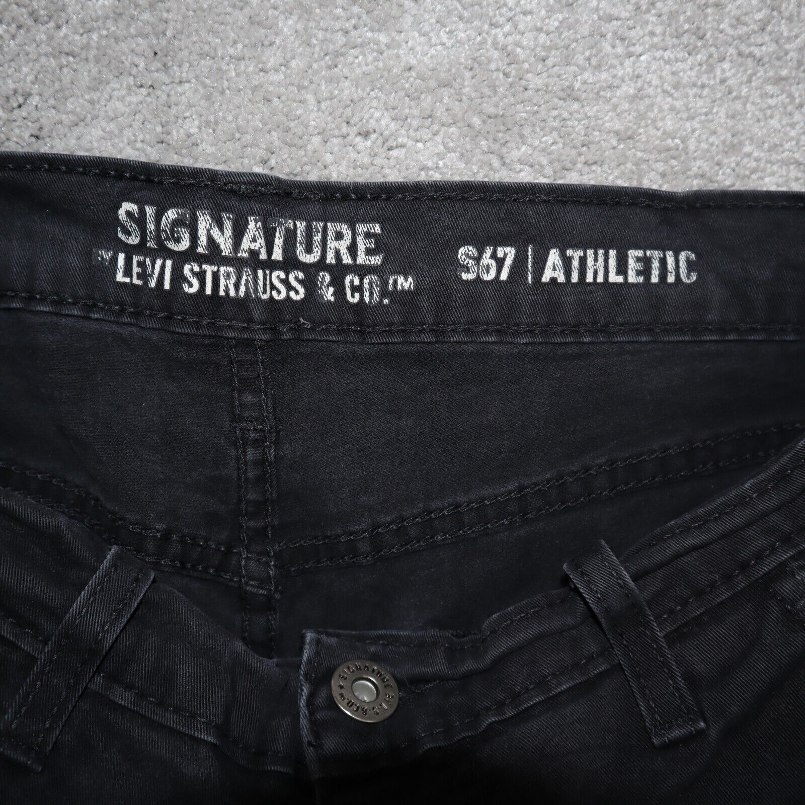 Signature Levis Mens S67 Athletic Denim Mid Rise 5 Design Pockets Blac Goodfair