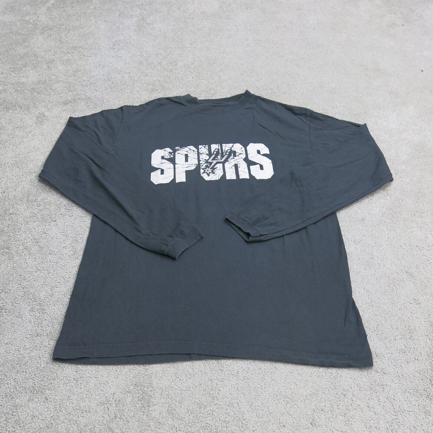 NBA Mens San Antonio Spurs Basketball Crew Neck Long Sleeve Shirt Black Size M