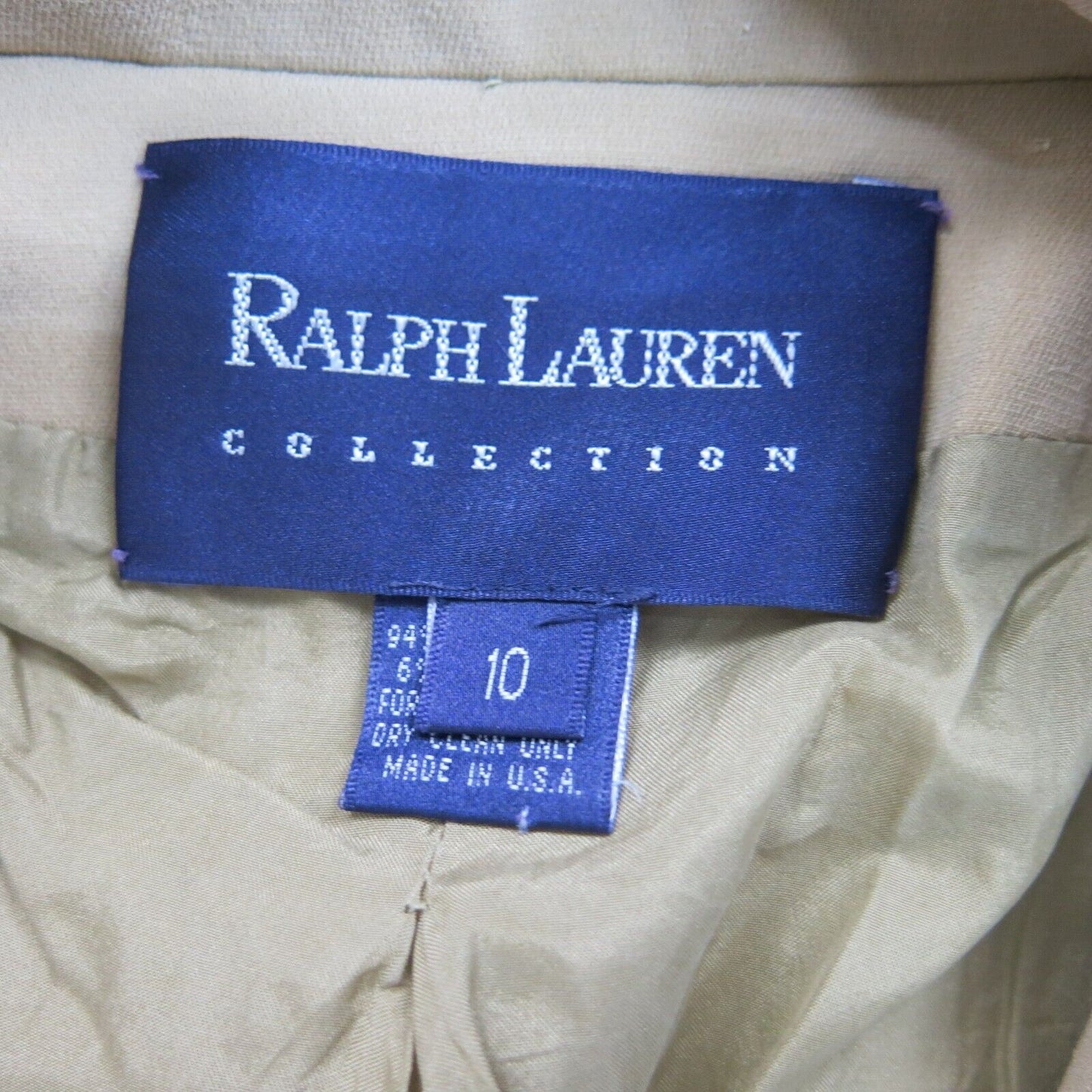 Ralph Lauren Womens Front Button Blazer Coat Jacket Long Sleeve Pockets Green 10