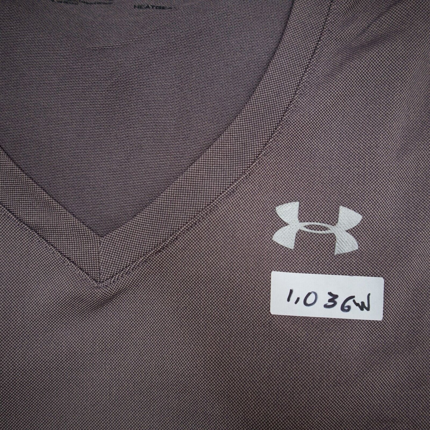 Under Armour Women's Heat Gear Sports V-Neck T-Shirt Short Sleeve Brown Size S