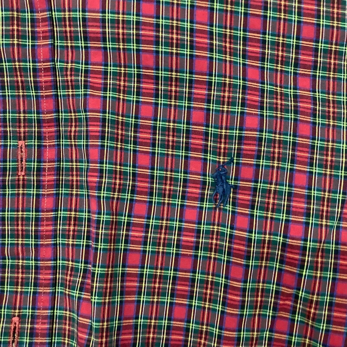Polo Ralph Lauren Button Down Shirt Mens Multi Size 35.5 Plaid Long Sleeve Logo