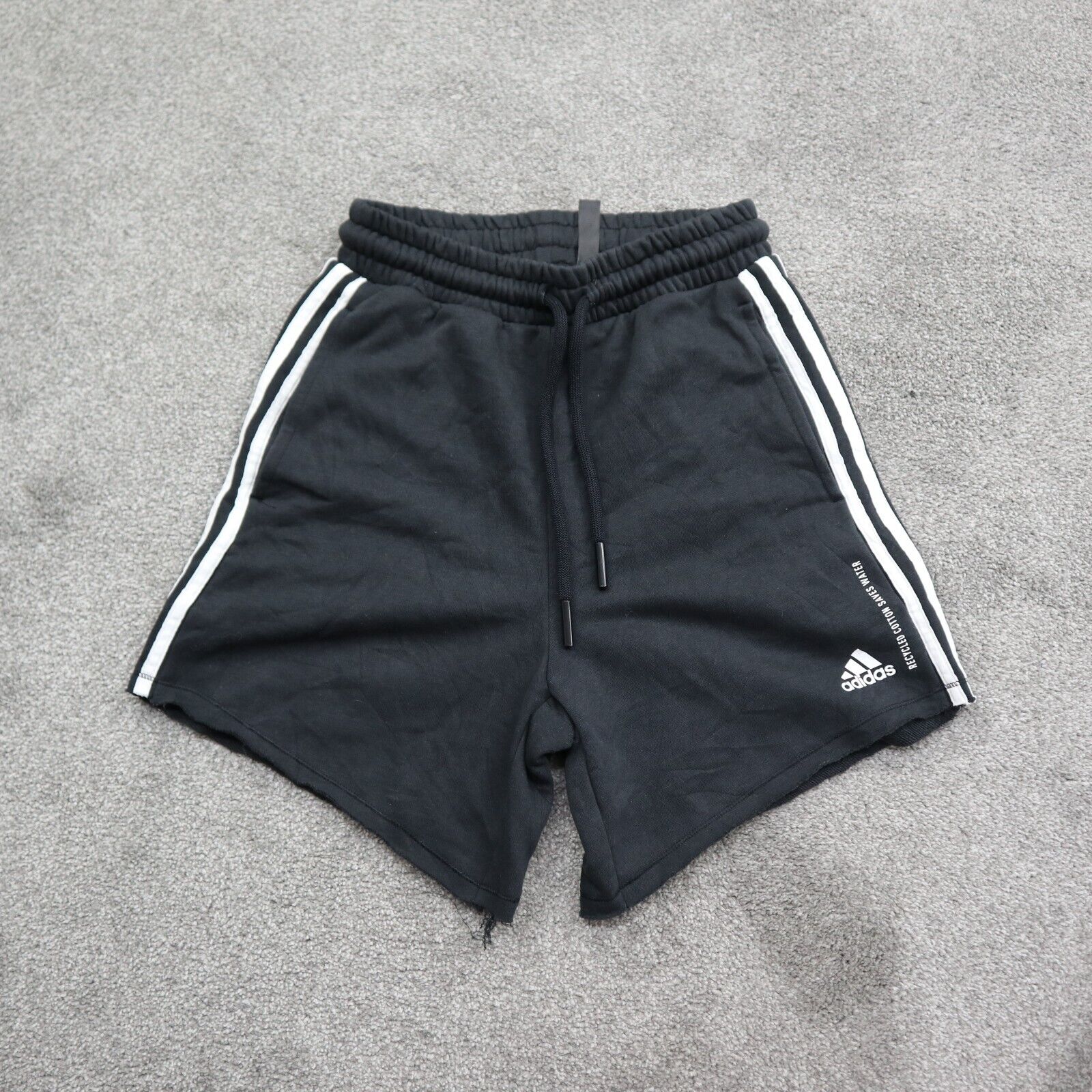 Adidas Mens 3 Striped Athletic Shorts High Rise Gym Training Black S Goodfair