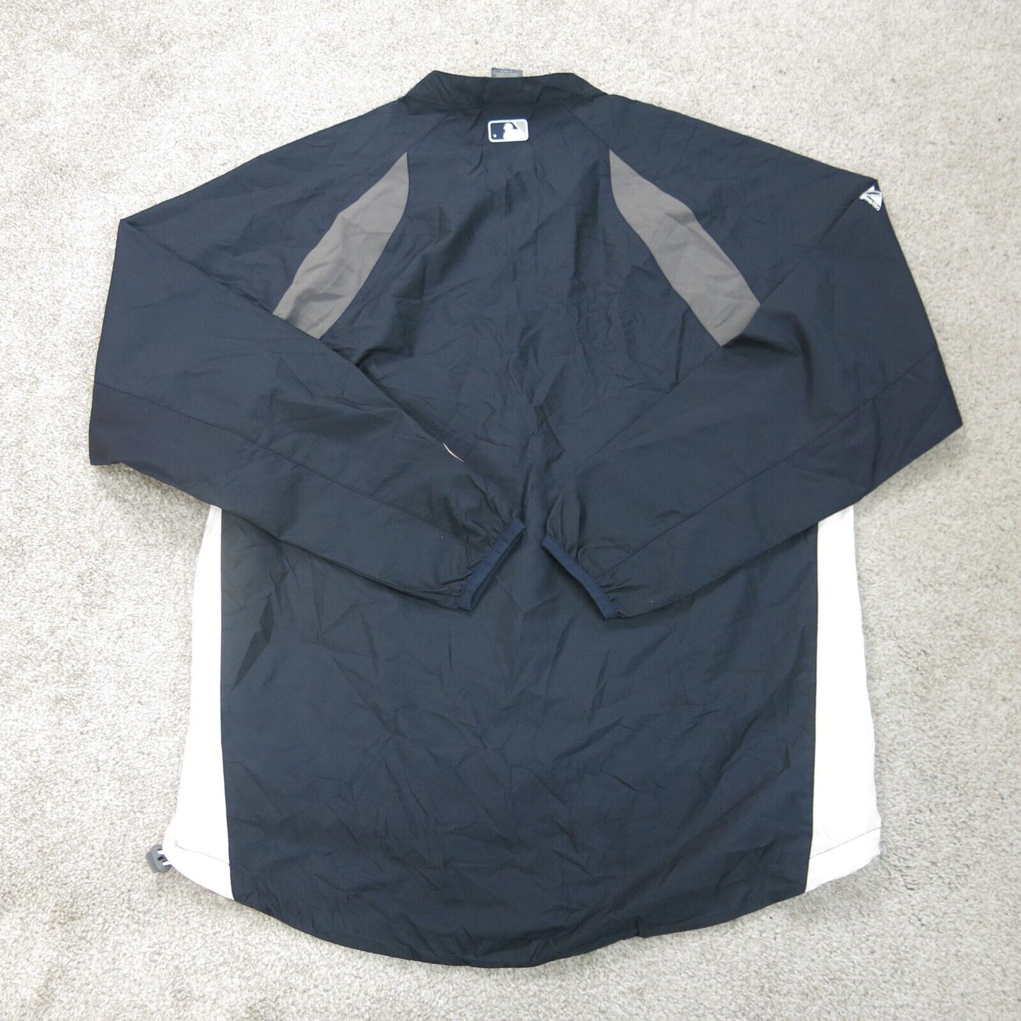 Majestic Jacket Mens Small Black Windbreaker Authentic Cool Base 1/4 Zip Sports