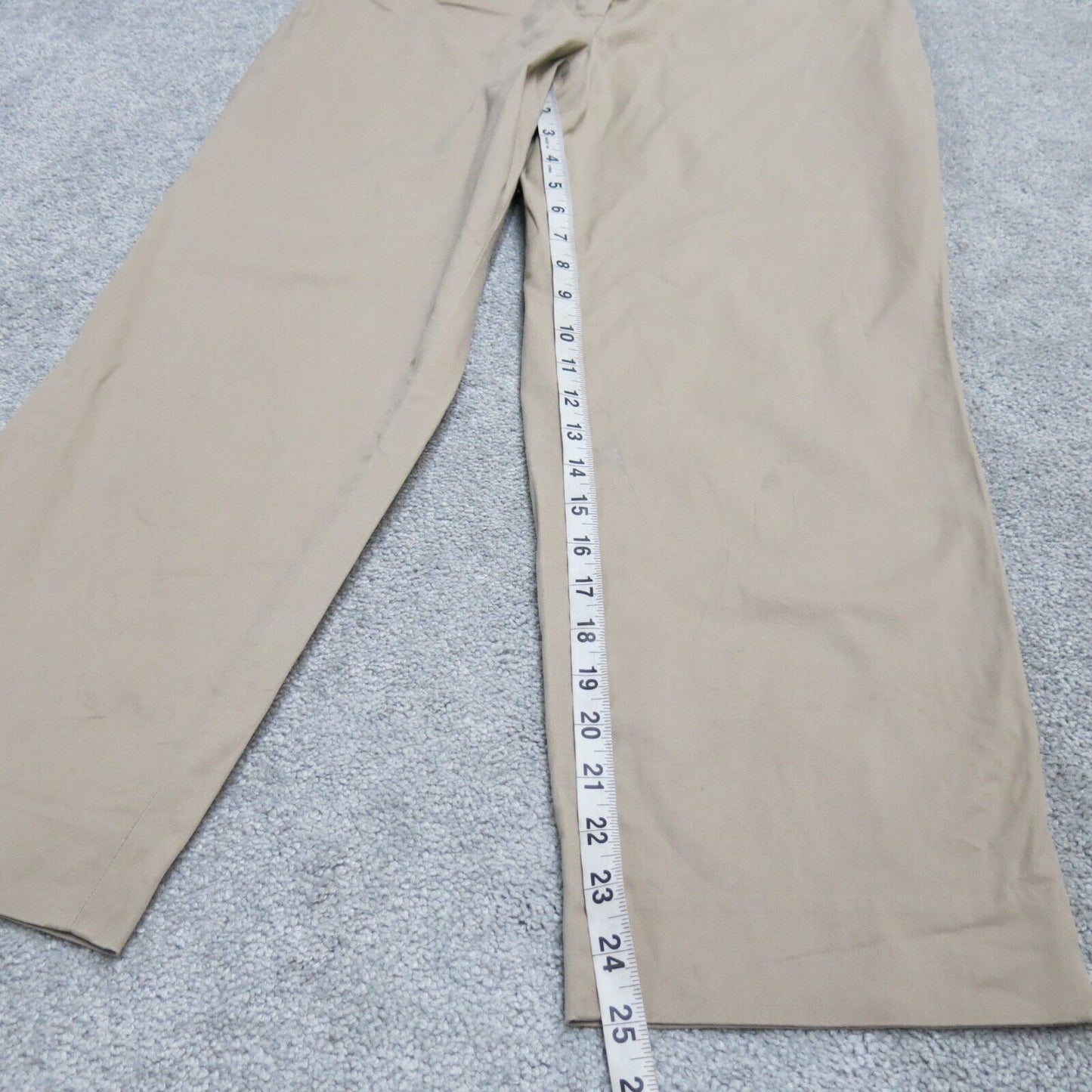Talbots Mens The Perfect Crop Curvy Dress Pant Mid Rise Beige Size 10