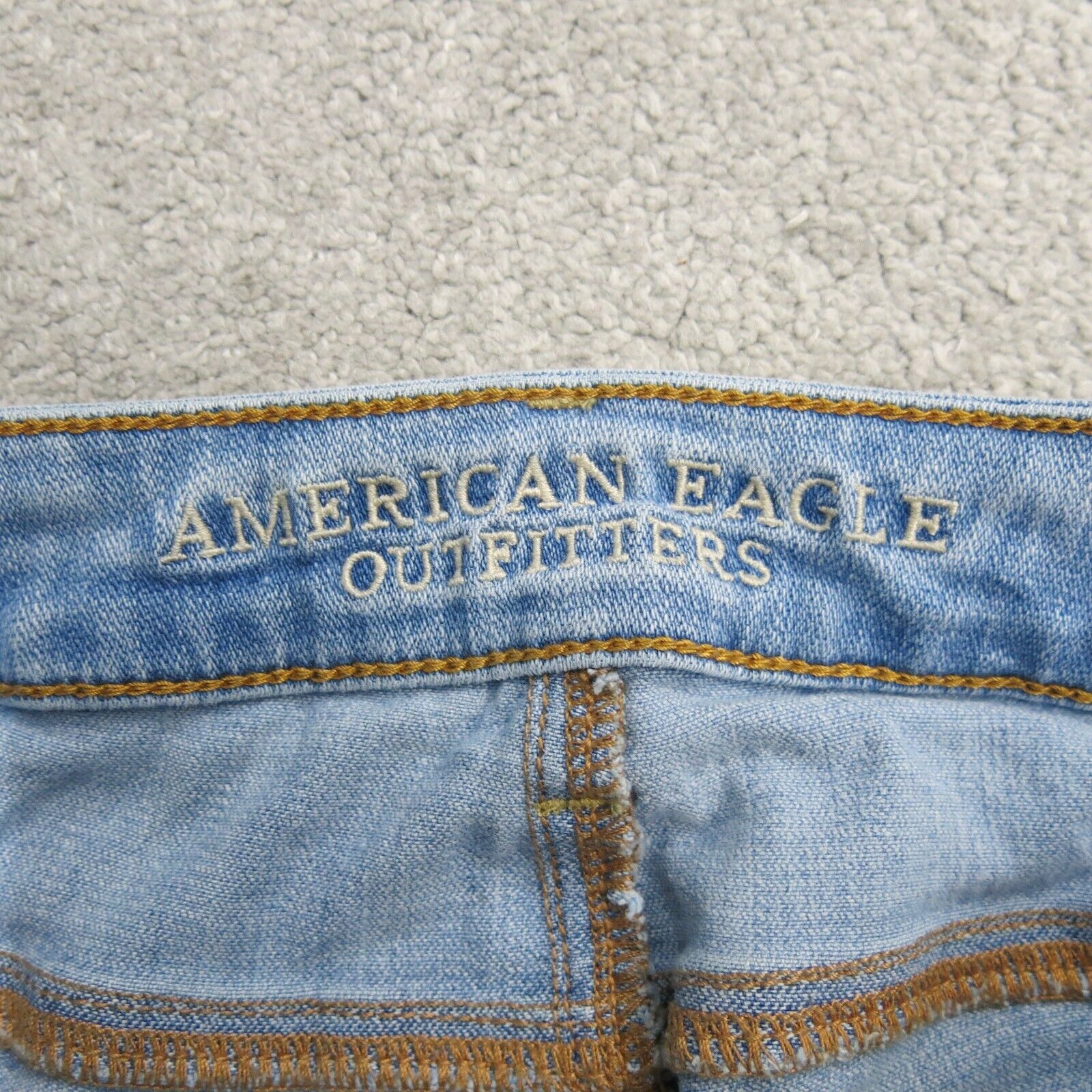 American Eagle Girls 4 Reg Blue Low Rise Denim Pants Distressed Stretch
