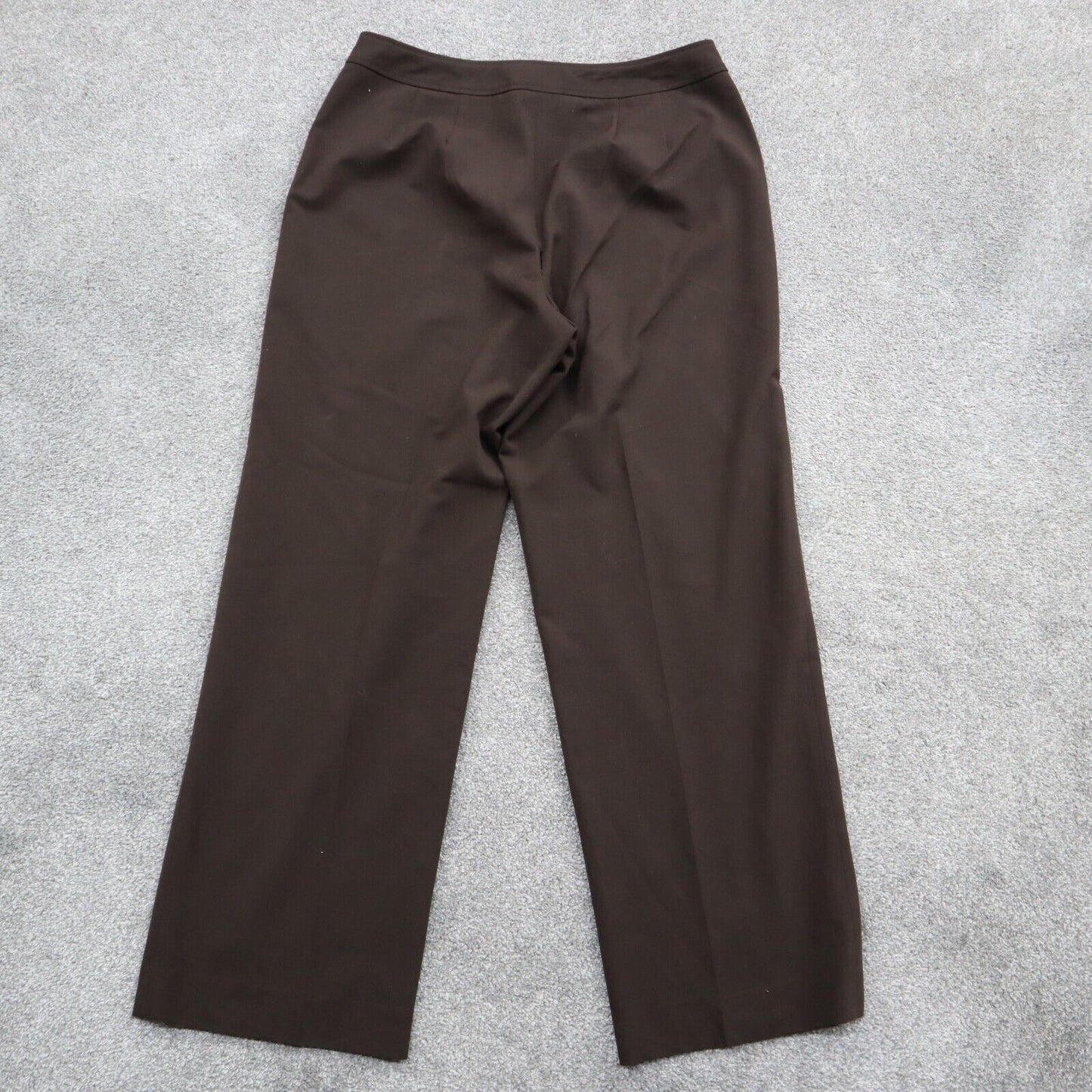 Talbots Womens Casual Wide Leg Pant Stretch Mid Rise Flat Front Brown Size 10