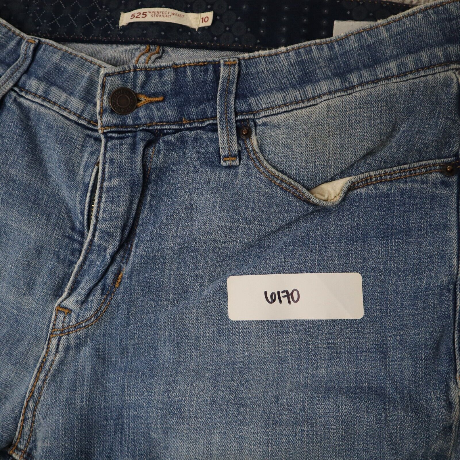 Levis 525 Jeans Mens Size 10 Solid Blue Perfect Waist Straight Logo Di Goodfair