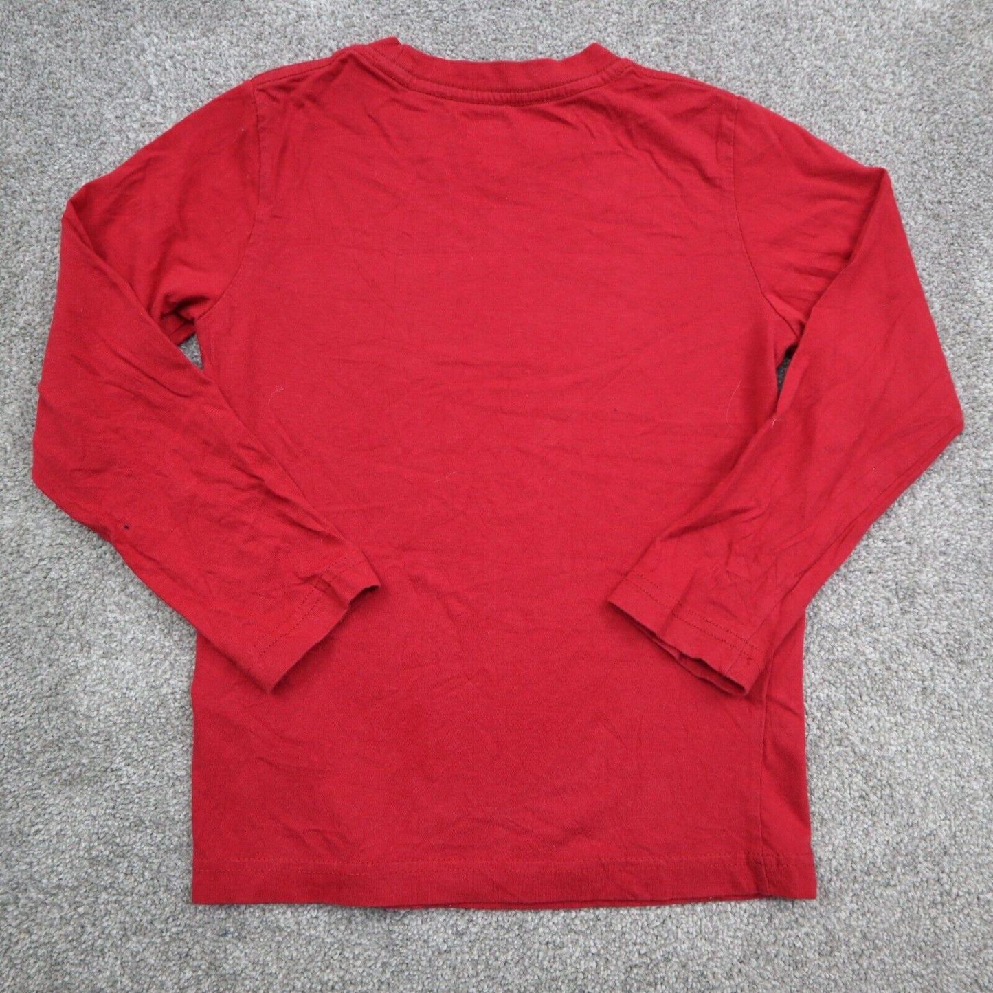 Levi's T Shirt Boys Size 5/6 Red Long Sleeve Graphic Tee Crew Neck 100% Cotton